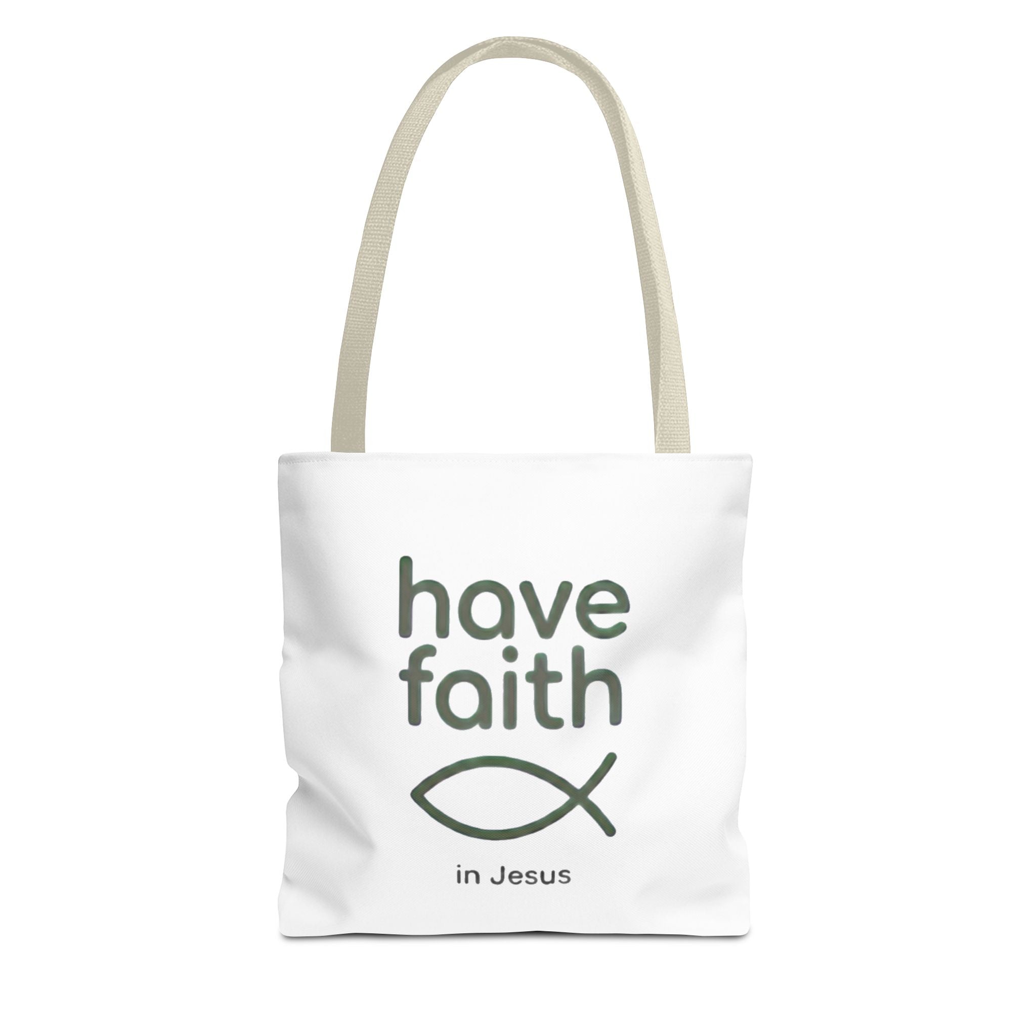 Have Faith in Jesus Tote Bag — Christian Fish Symbol Canvas Tote