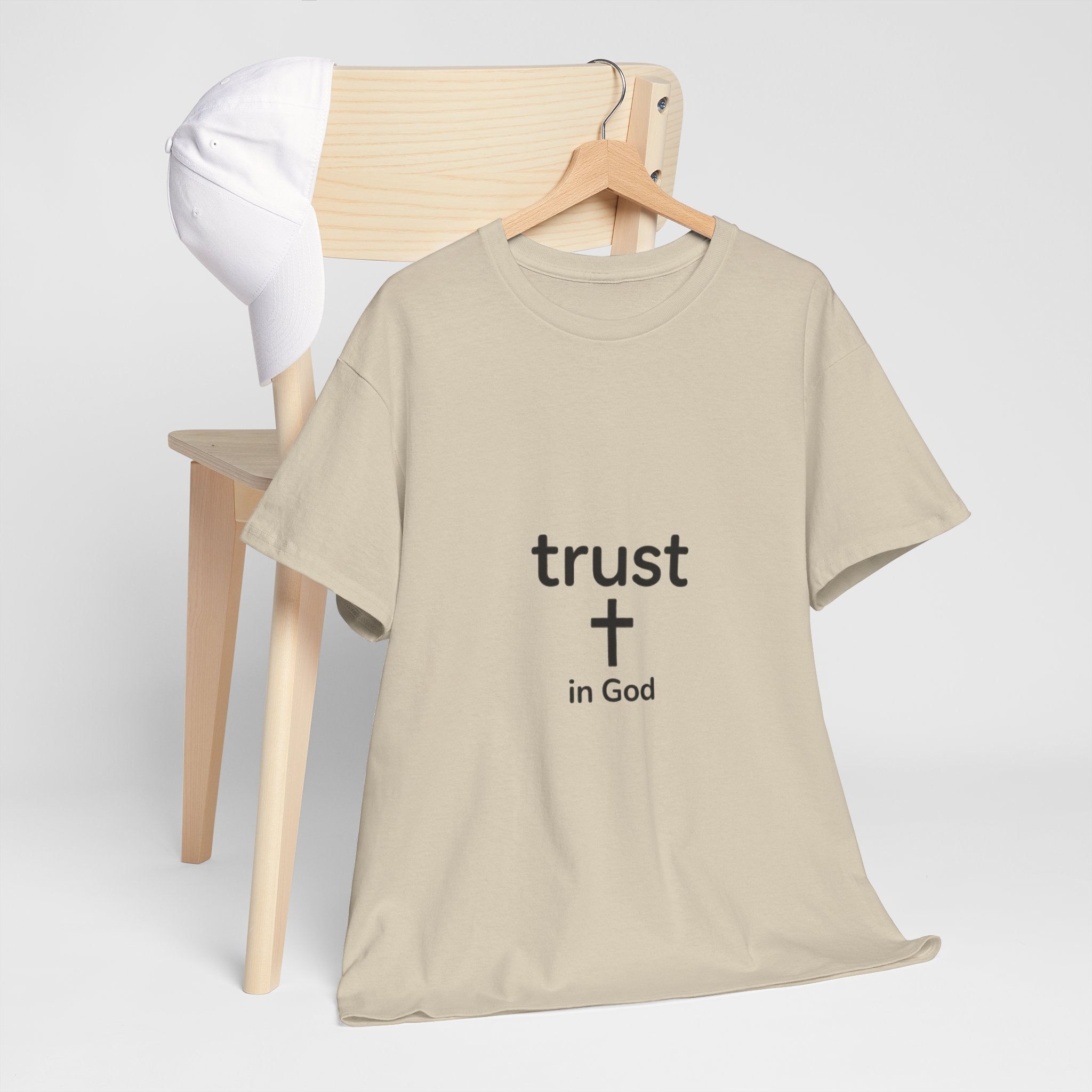 Trust in God Minimalist Cross Tee — Christian Faith T-Shirt