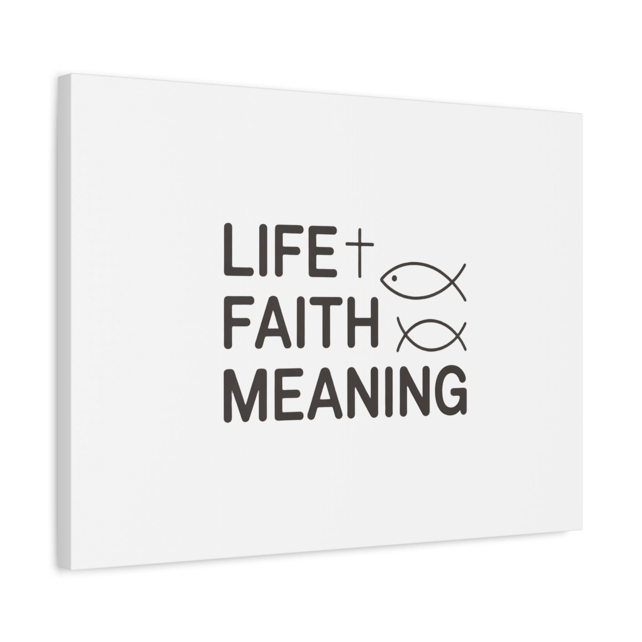 Faith Wall Canvas - "Life + Faith = Meaning" Minimal Christian Art