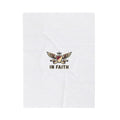 Plush Blanket — 'In Faith' Crest Velveteen Throw