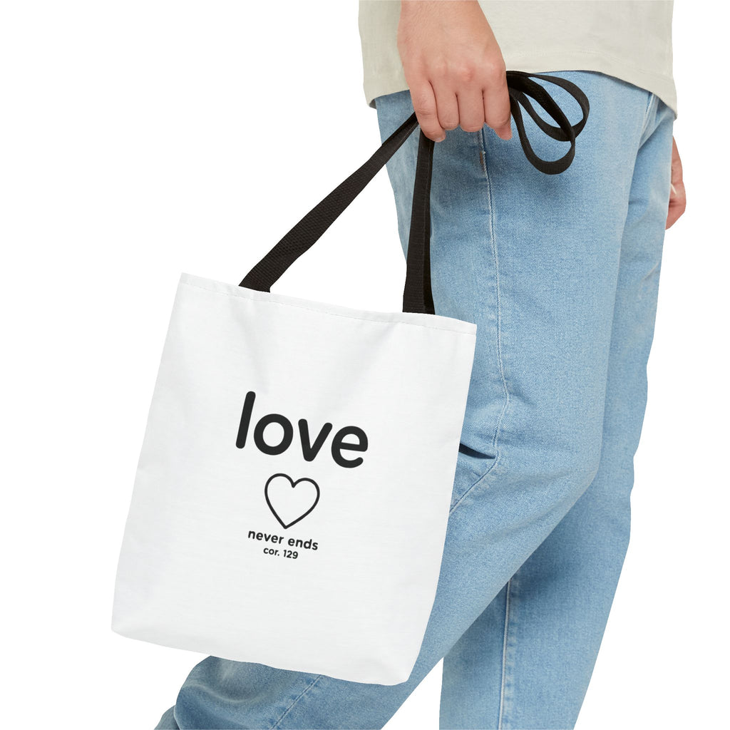 Love Never Ends Tote Bag