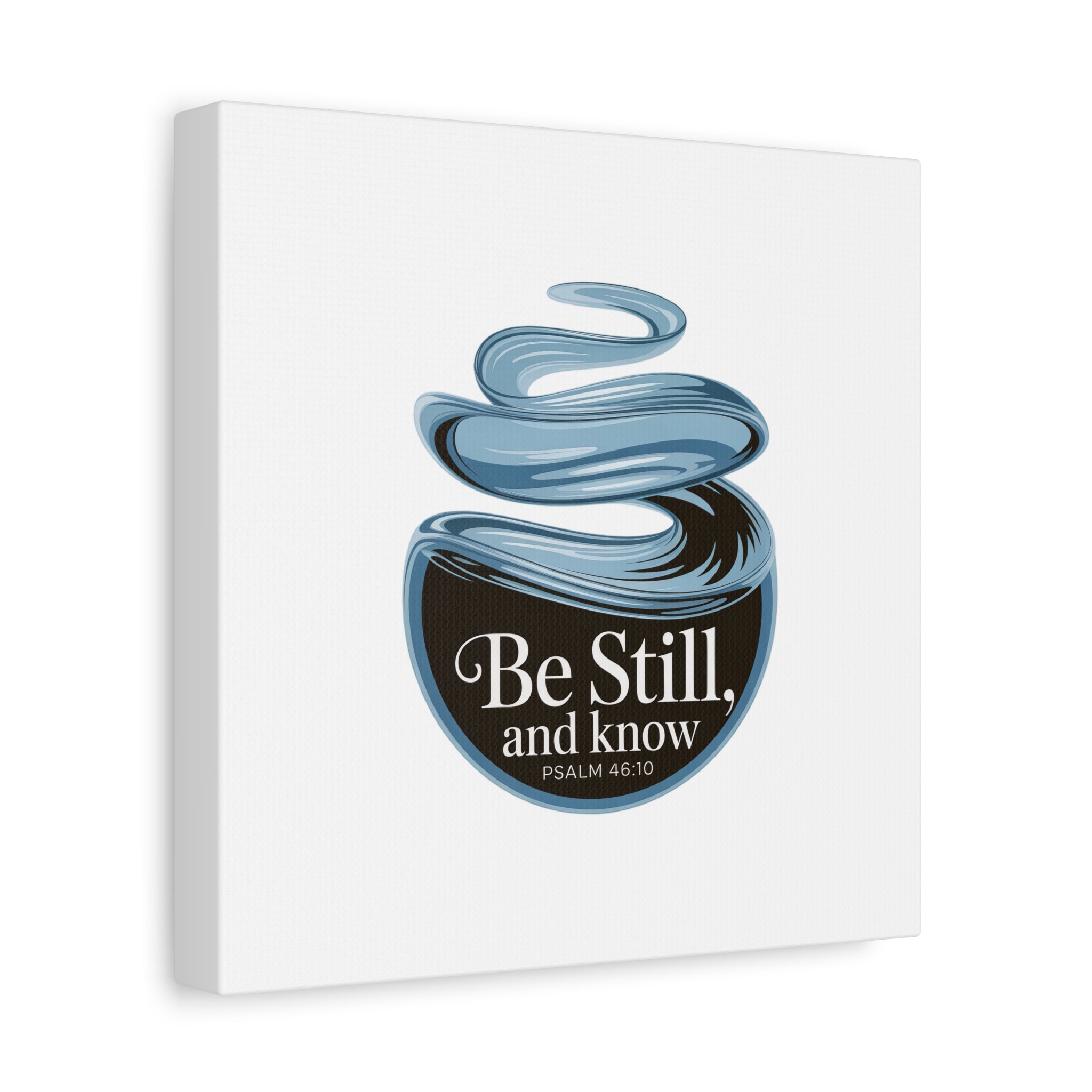 Be Still & Know Canvas Wall Art — Minimal Heart Quote Stretched Matte Canvas