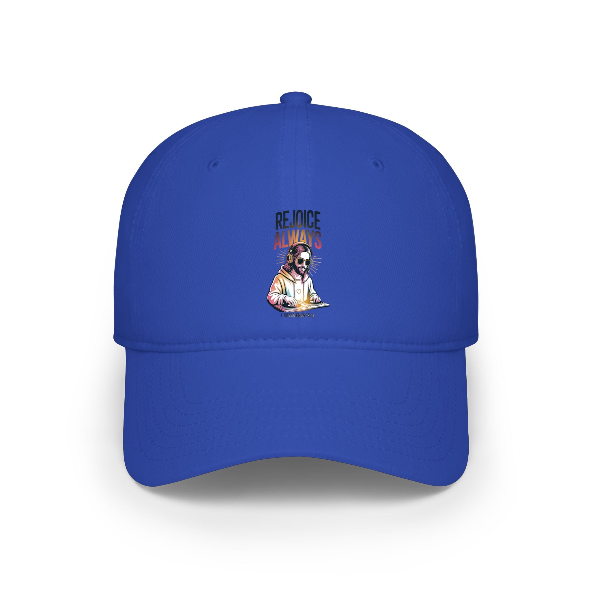 Low Profile Baseball Cap — Vintage 'Rejoice' Skull DJ Graphic Cap
