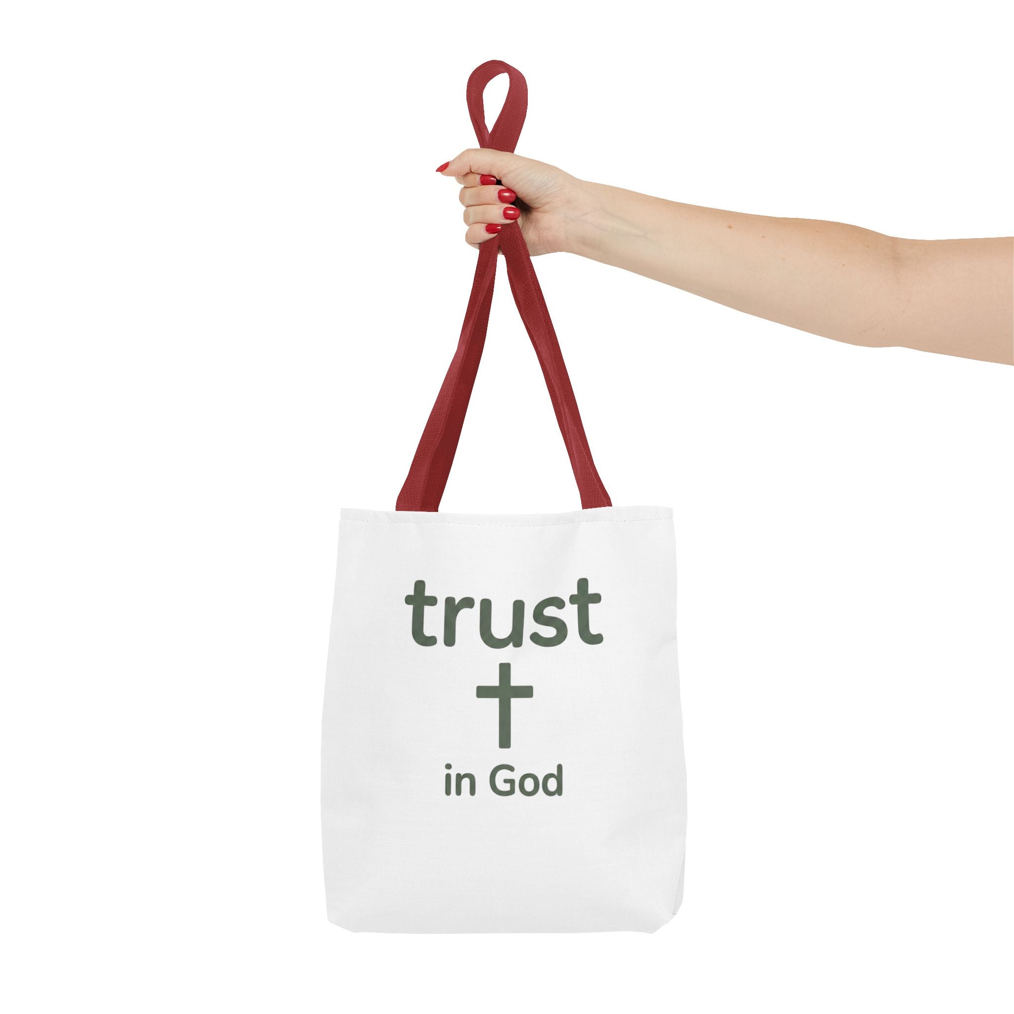 Faith Tote Bag — "Trust in God" Canvas Carryall with Cross