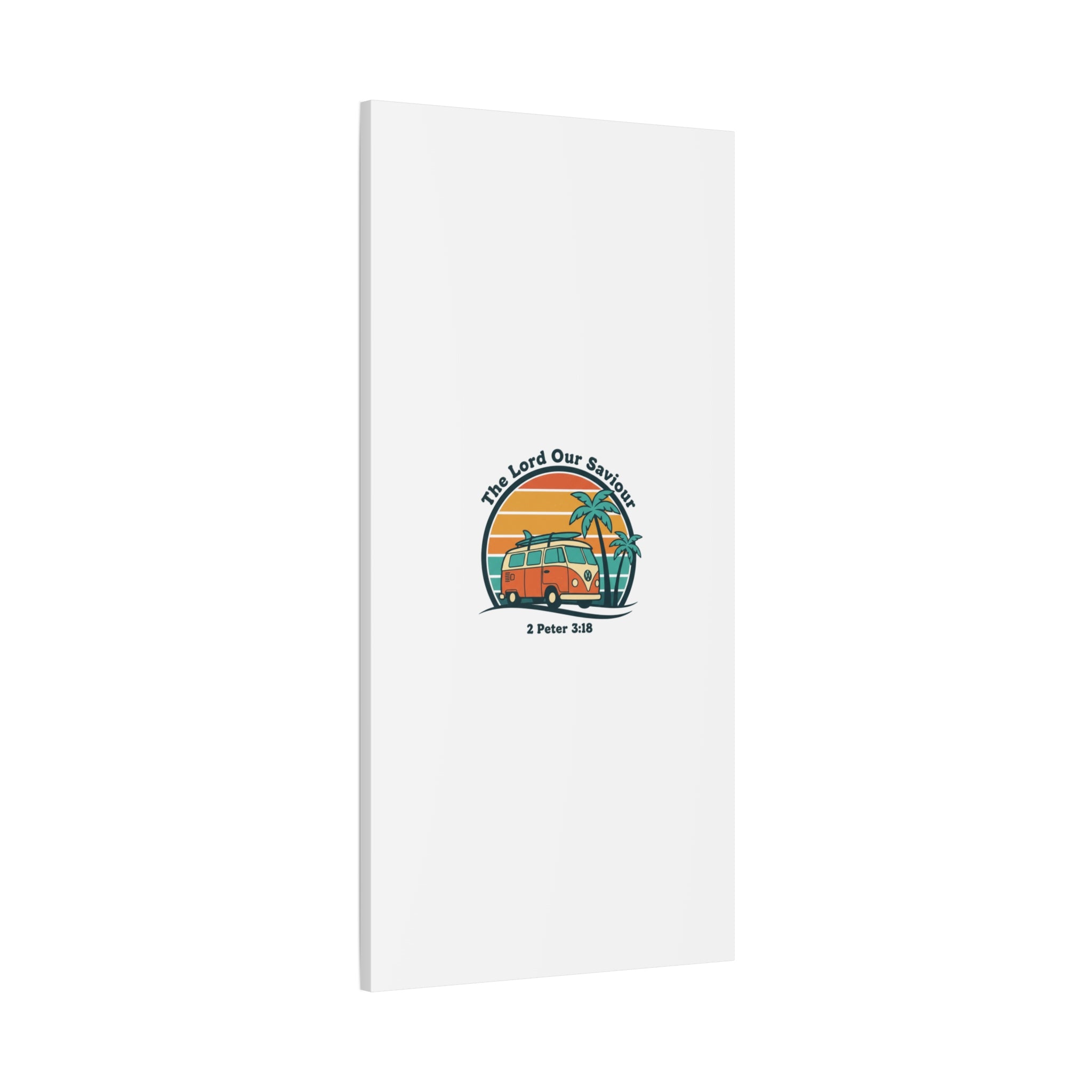 The Lord our Saviour, Retro Surf Sunset Canvas | 70s Van Palm Postcard, Analog Sunshine Aesthetic