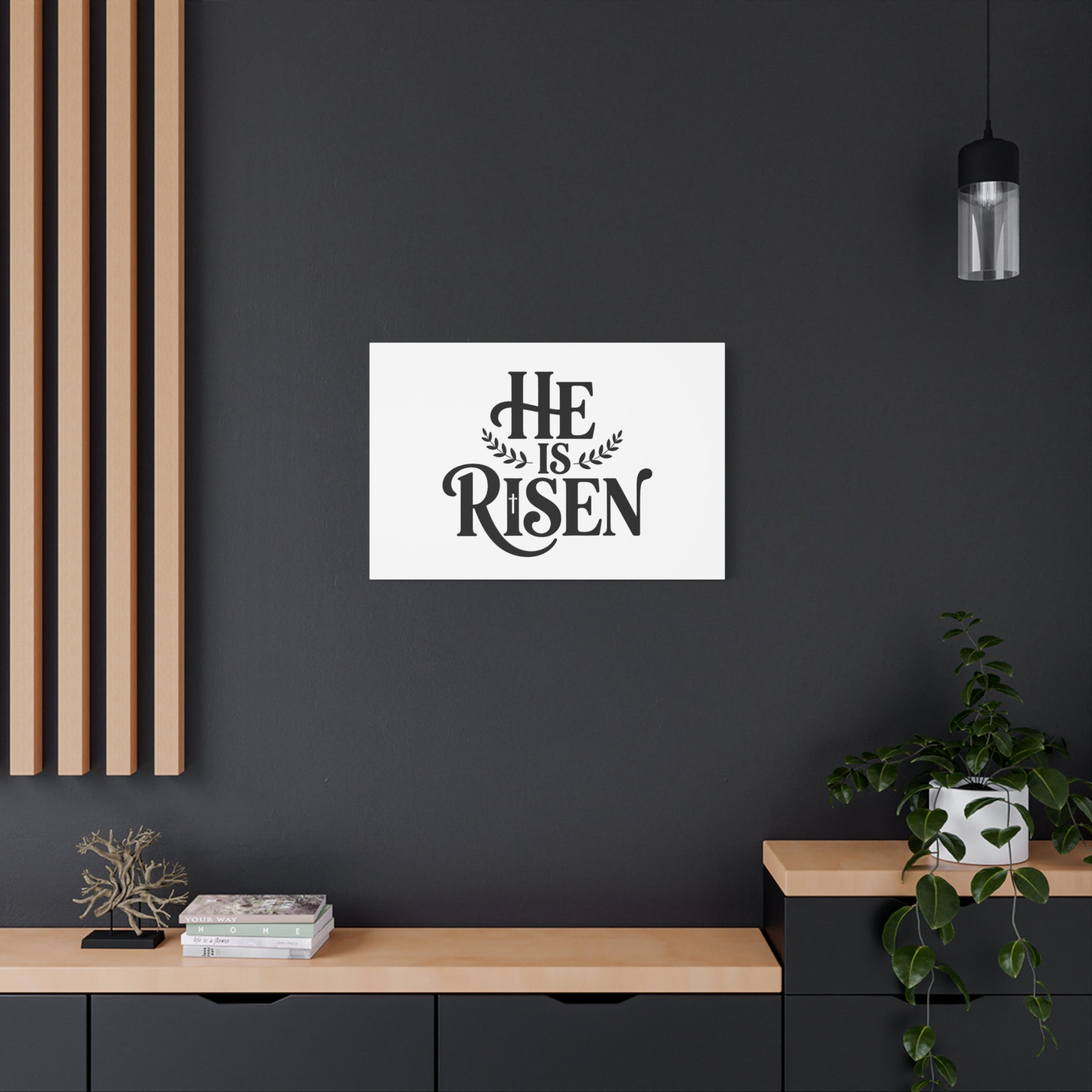 He Is Risen Canvas Print — Christian Easter Wall Art, Matte Stretched Canvas