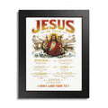 Jesus on Tour Matte Framed Poster — Christian Map Tour Art (Places Jesus Visited)