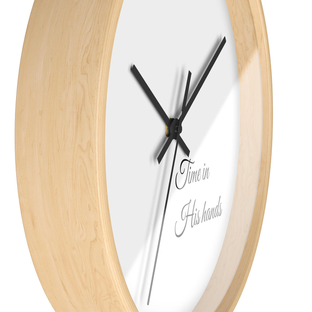 “Time in His hands” Wall Clock — Minimalist Bible Scripture Clock