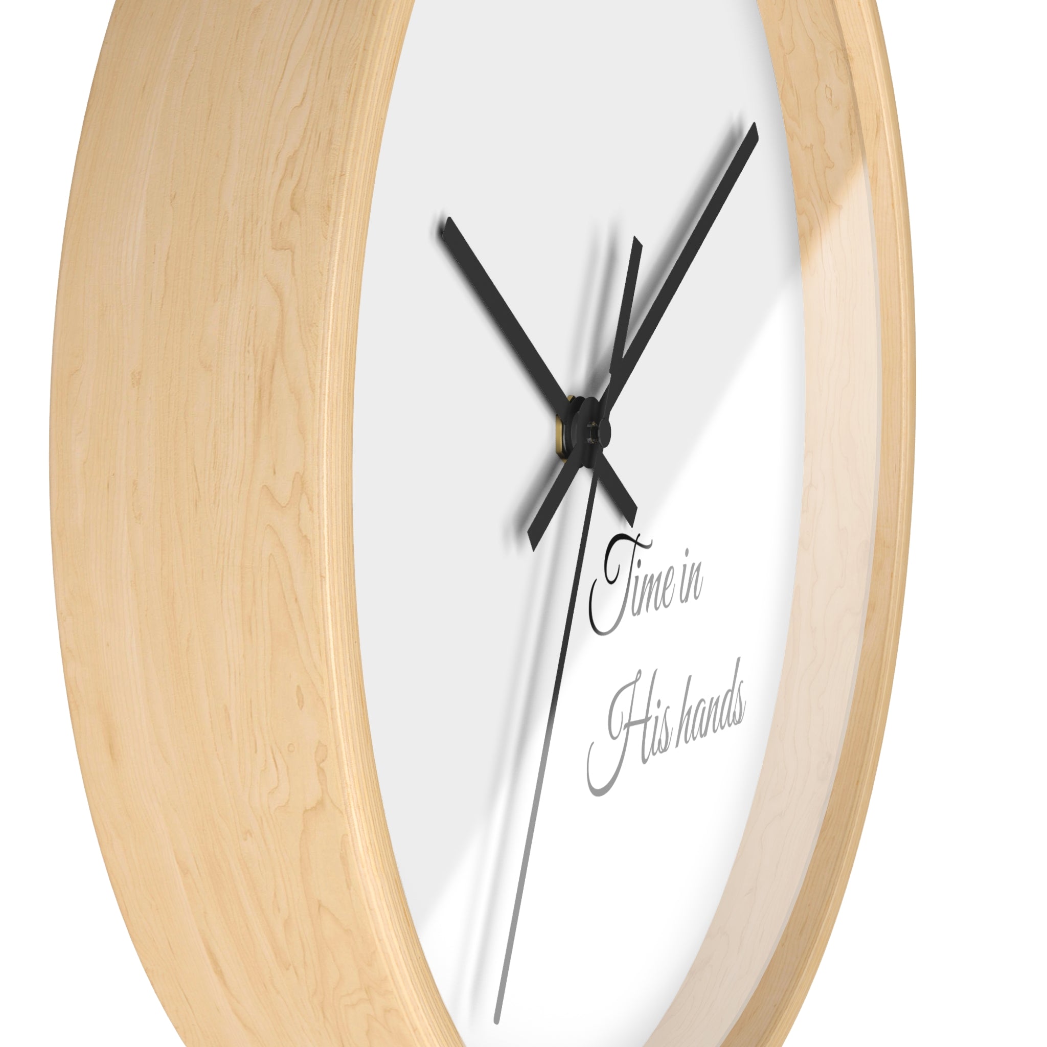 “Time in His hands” Wall Clock — Minimalist Bible Scripture Clock