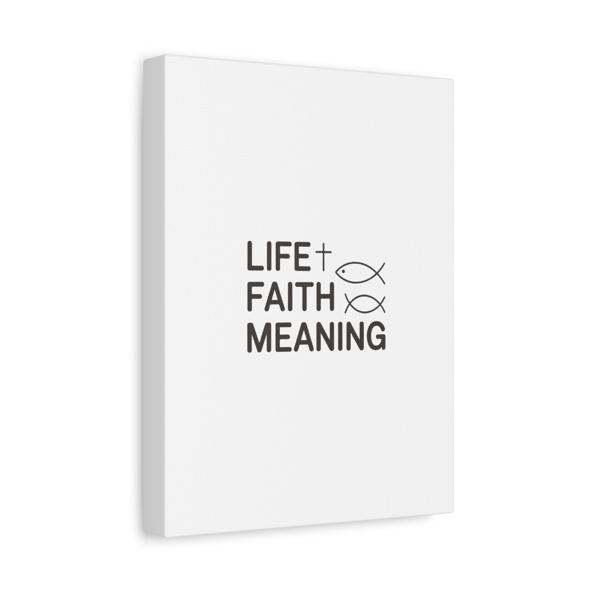 Faith Wall Canvas - "Life + Faith = Meaning" Minimal Christian Art