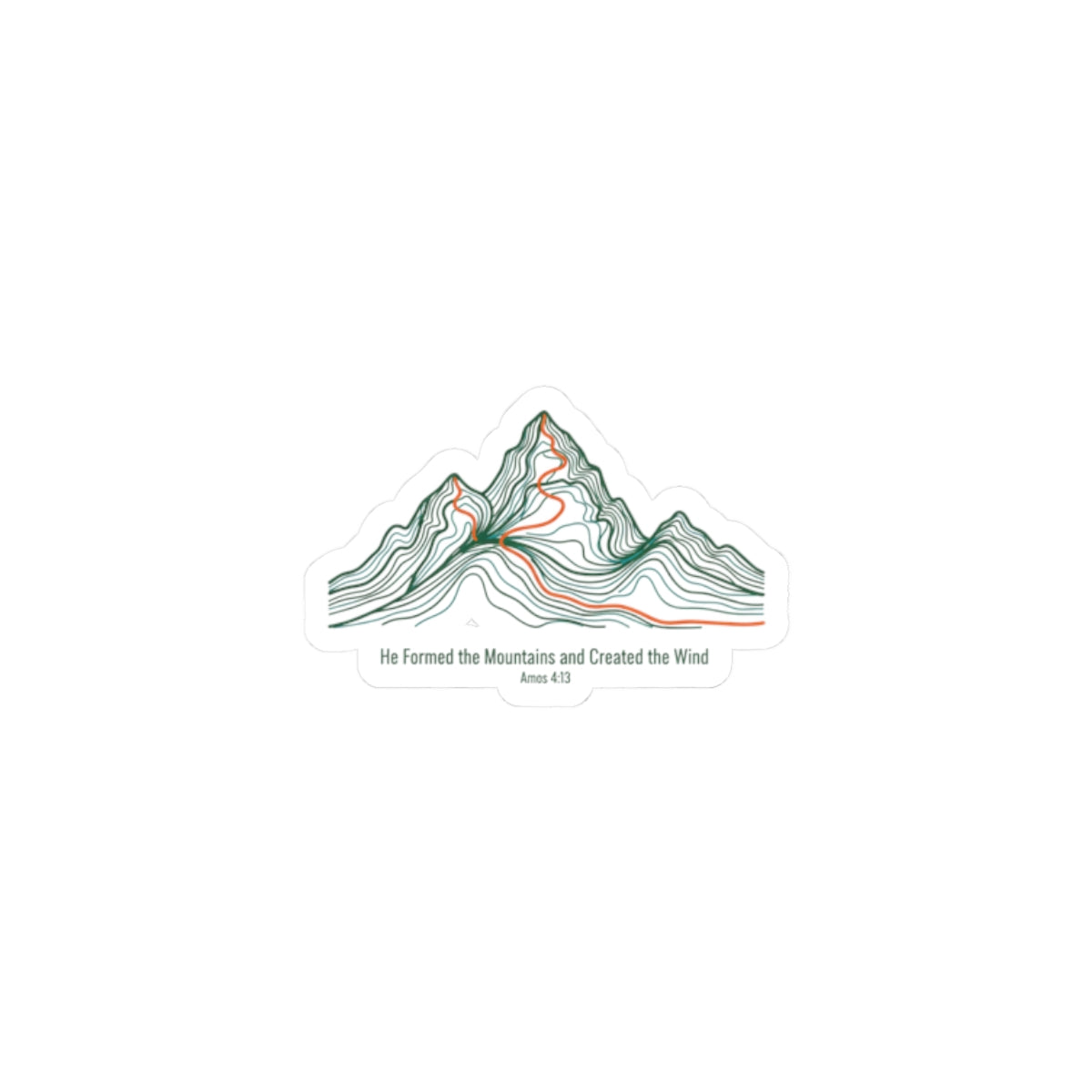 Contour Mountain Topo Sticker | topographic map print, contour line design