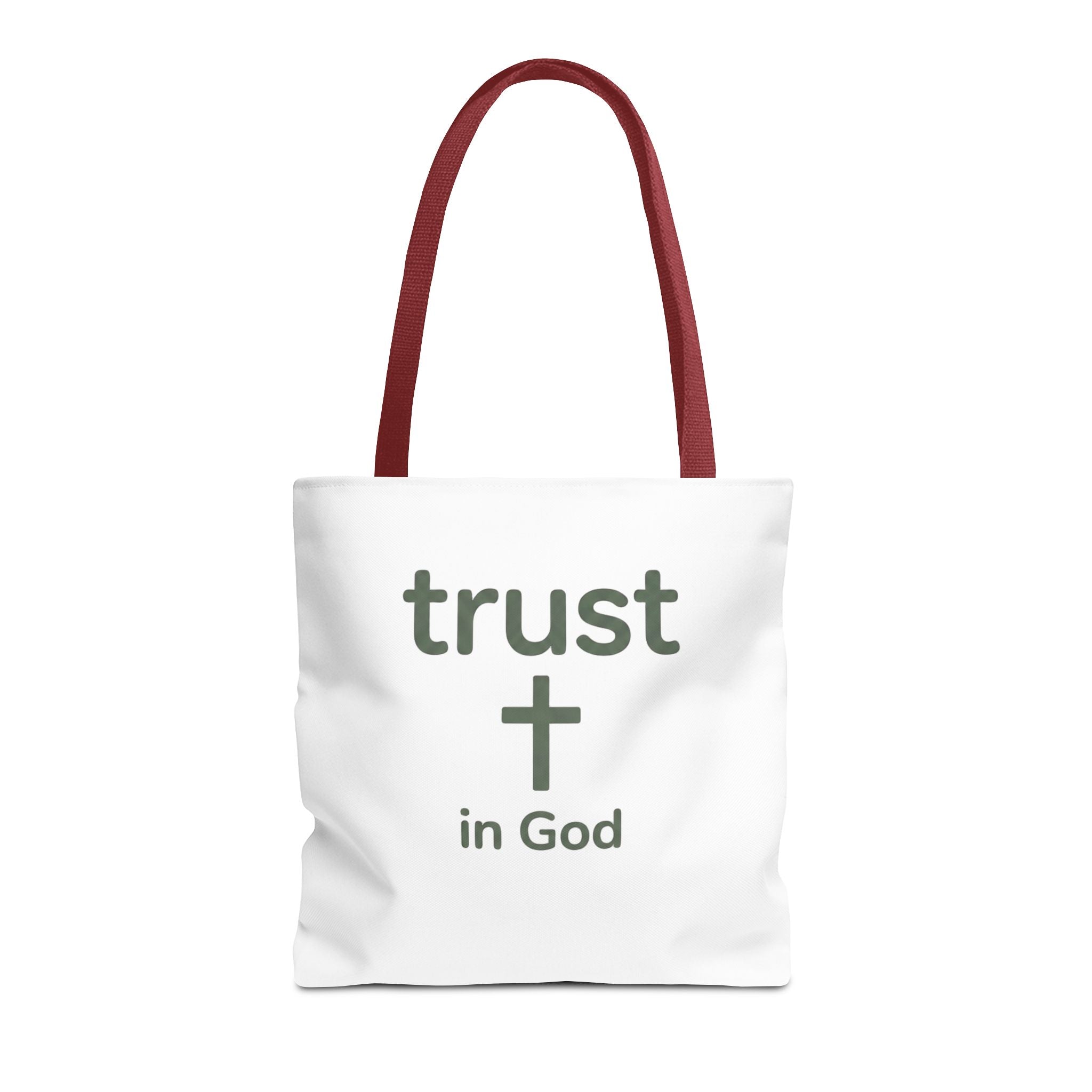 Faith Tote Bag — "Trust in God" Canvas Carryall with Cross