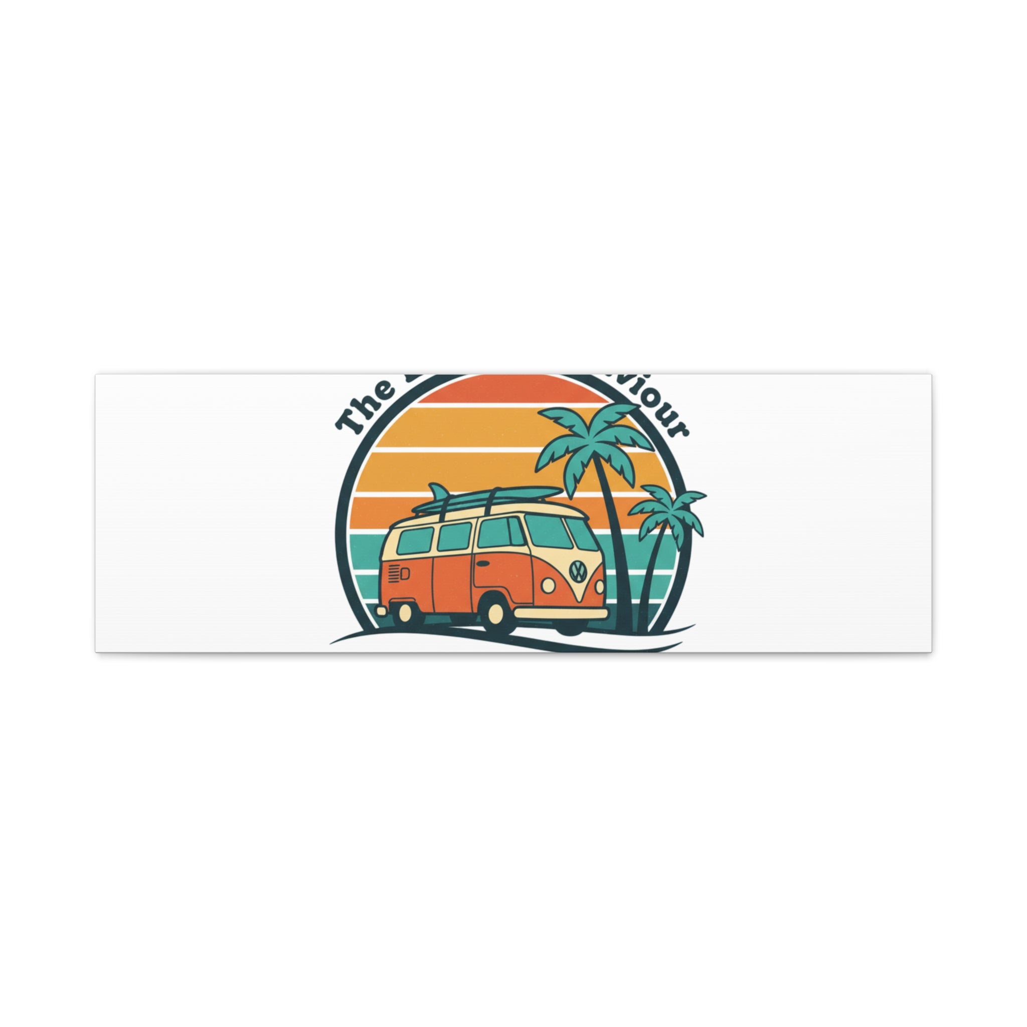 The Lord our Saviour, Retro Surf Sunset Canvas | 70s Van Palm Postcard, Analog Sunshine Aesthetic