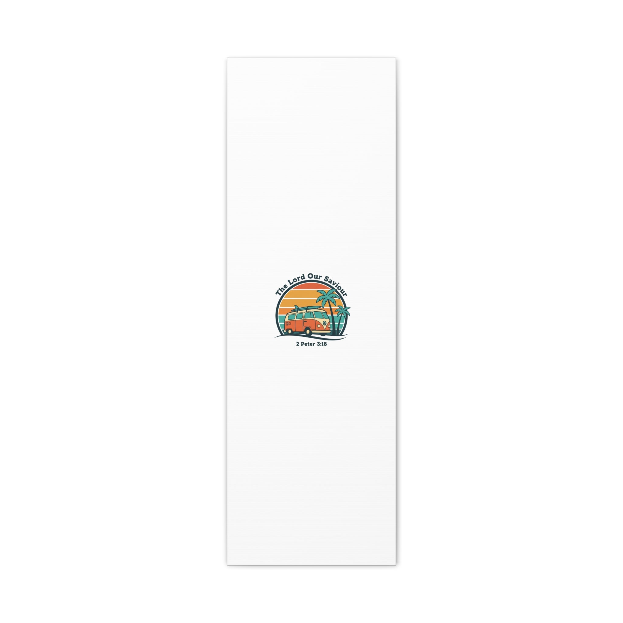 The Lord our Saviour, Retro Surf Sunset Canvas | 70s Van Palm Postcard, Analog Sunshine Aesthetic