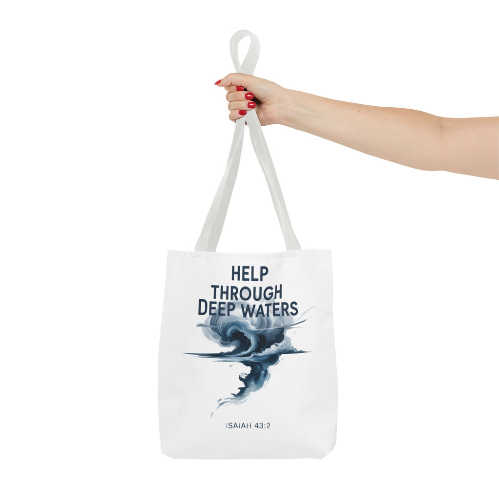 Tote — "Help Through Deep Waters" Inspirational Scripture Tote Bag (Isaiah 43:2)