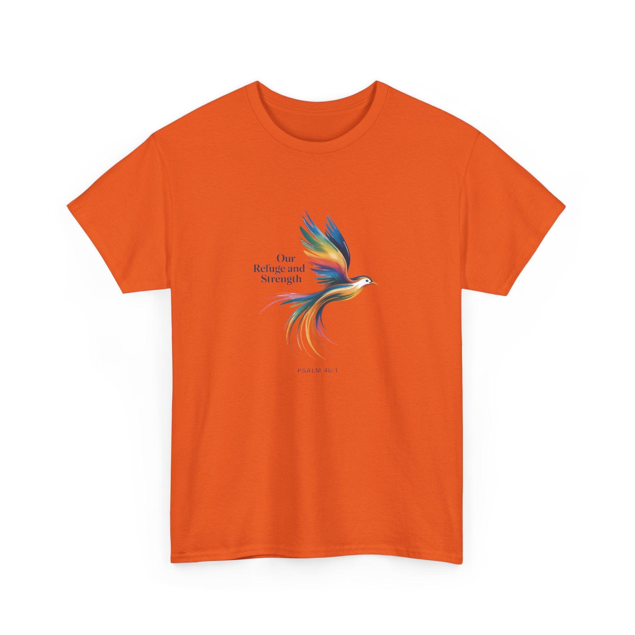 Psalm Bird Tee — "Our Refuge and Our Strength" Christian T-Shirt