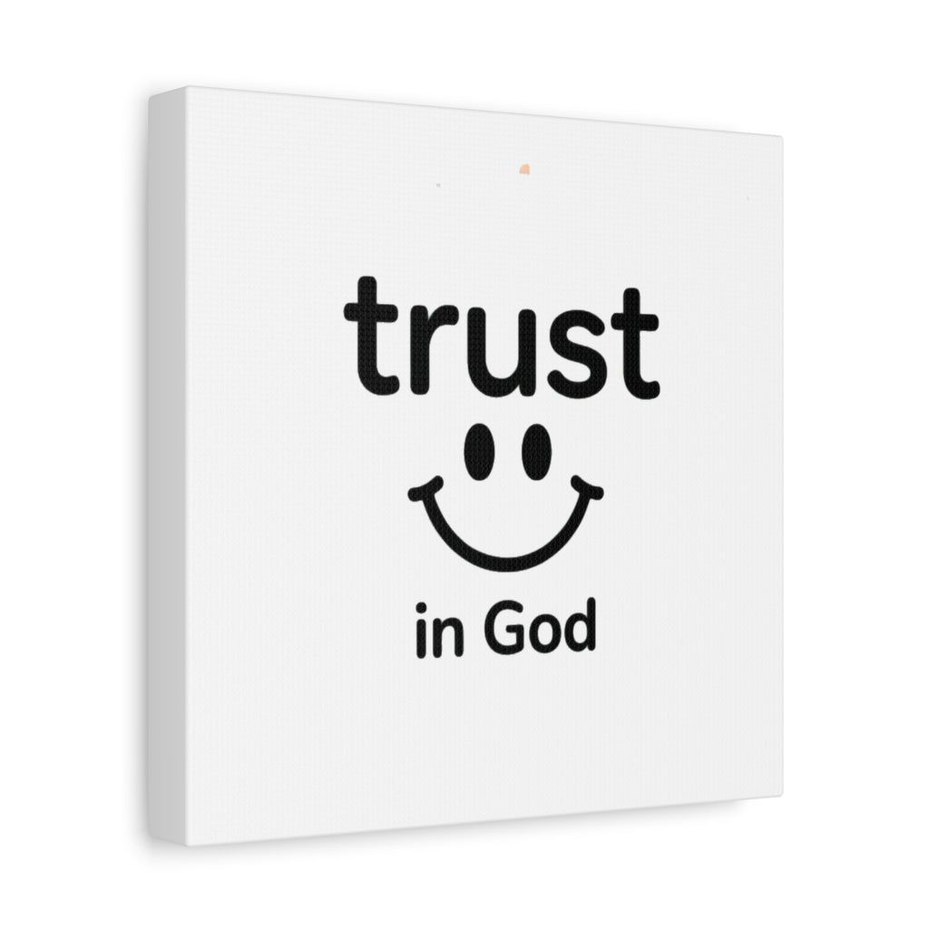 Trust in God Canvas Wall Art — Minimal Heart Quote Stretched Matte Canvas