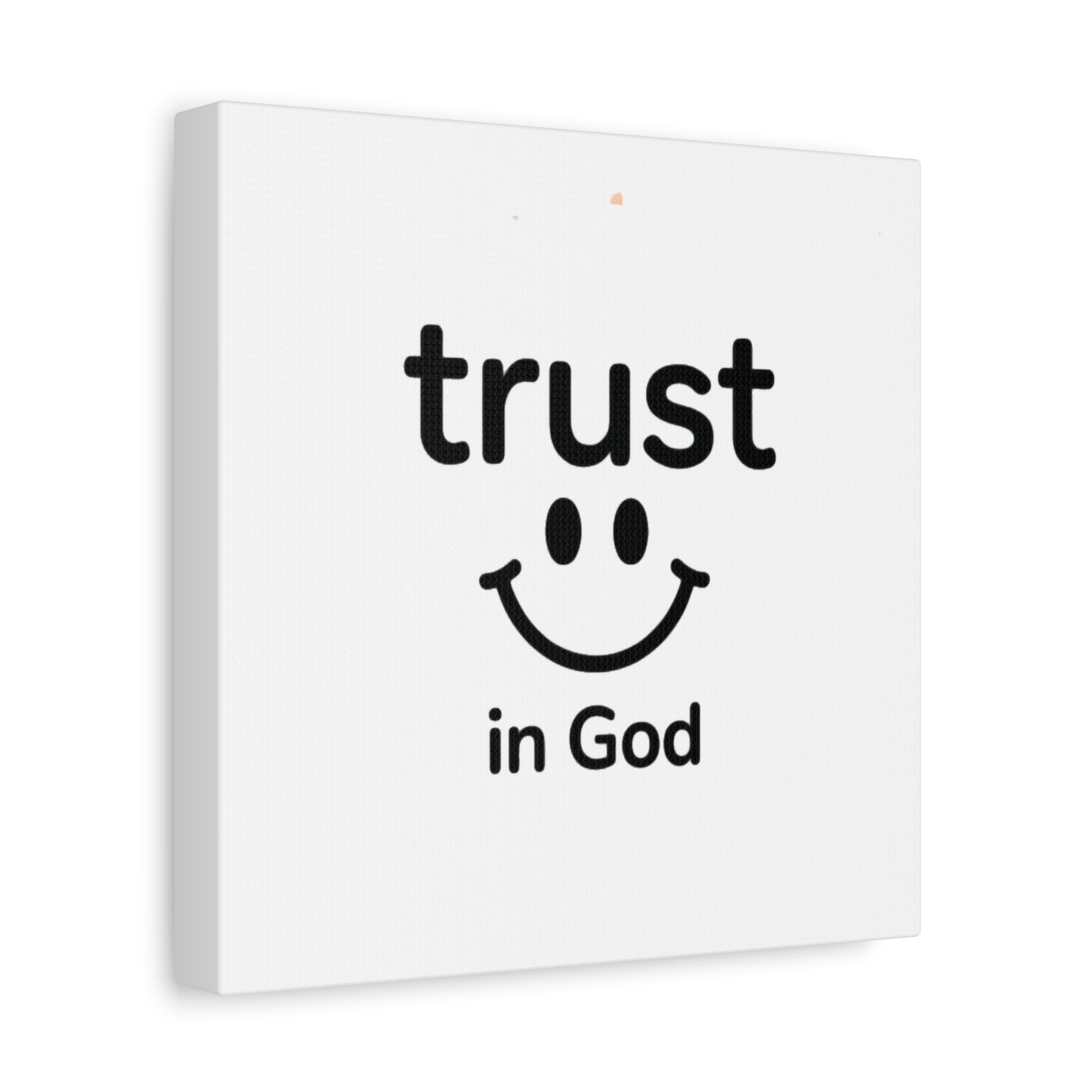 Trust in God Canvas Wall Art — Minimal Heart Quote Stretched Matte Canvas