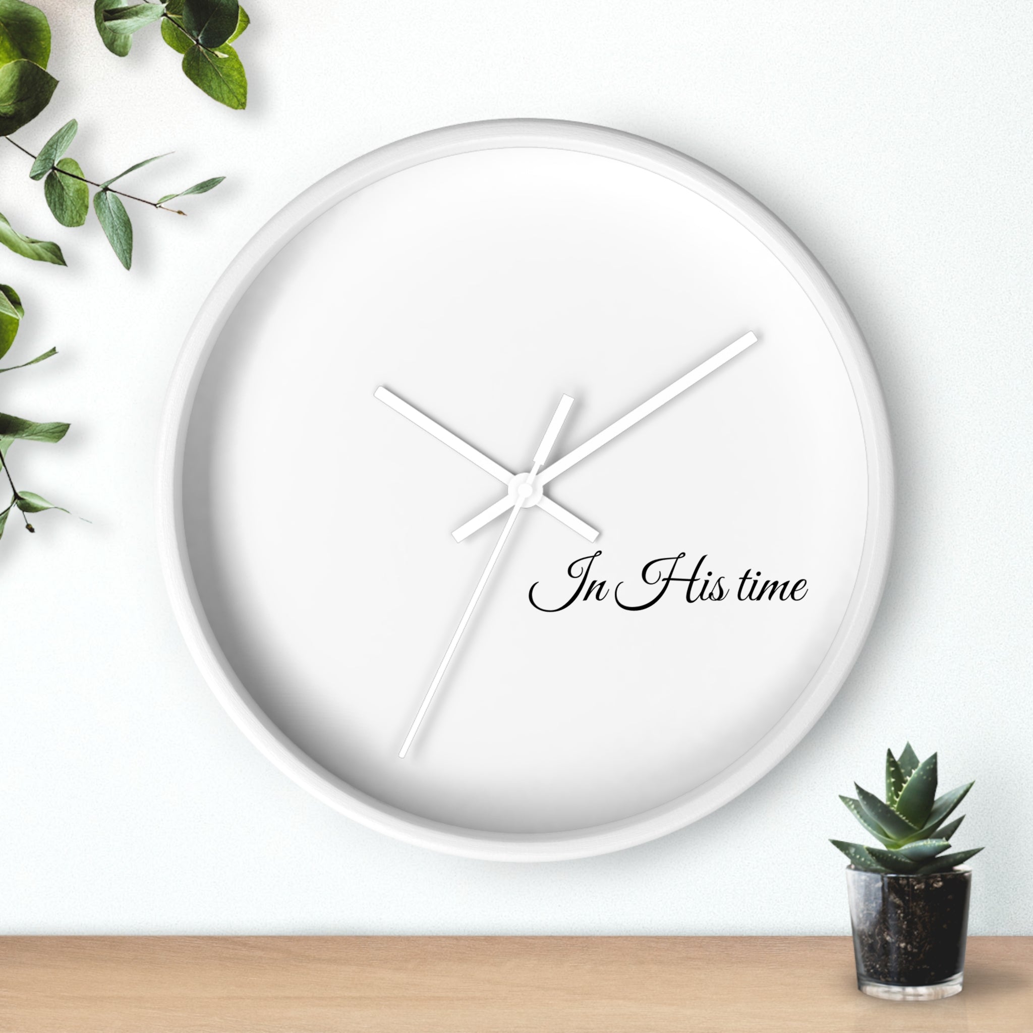 In His Time Wall Clock — Minimalist Bible Scripture Clock