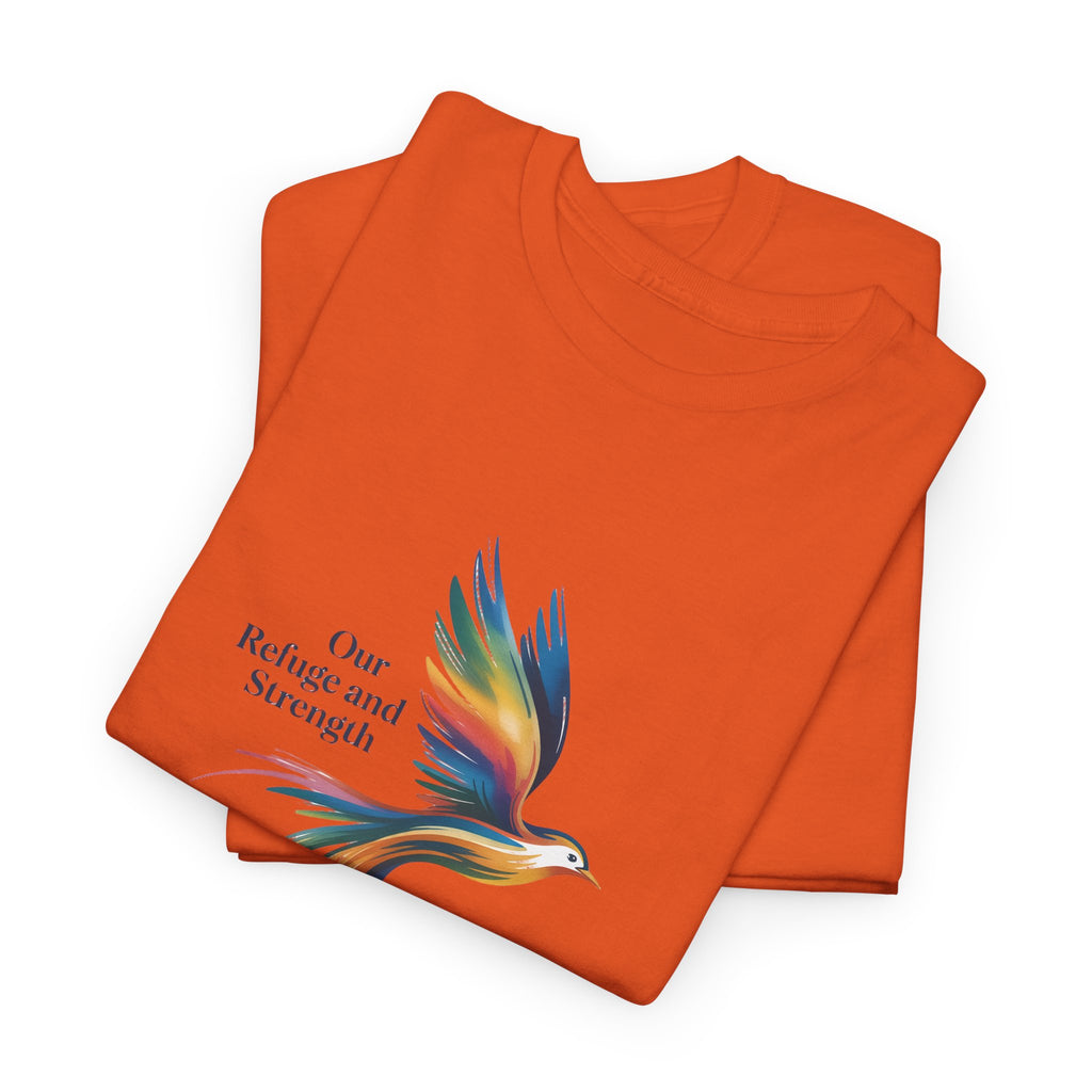 Psalm Bird Tee — "Our Refuge and Our Strength" Christian T-Shirt
