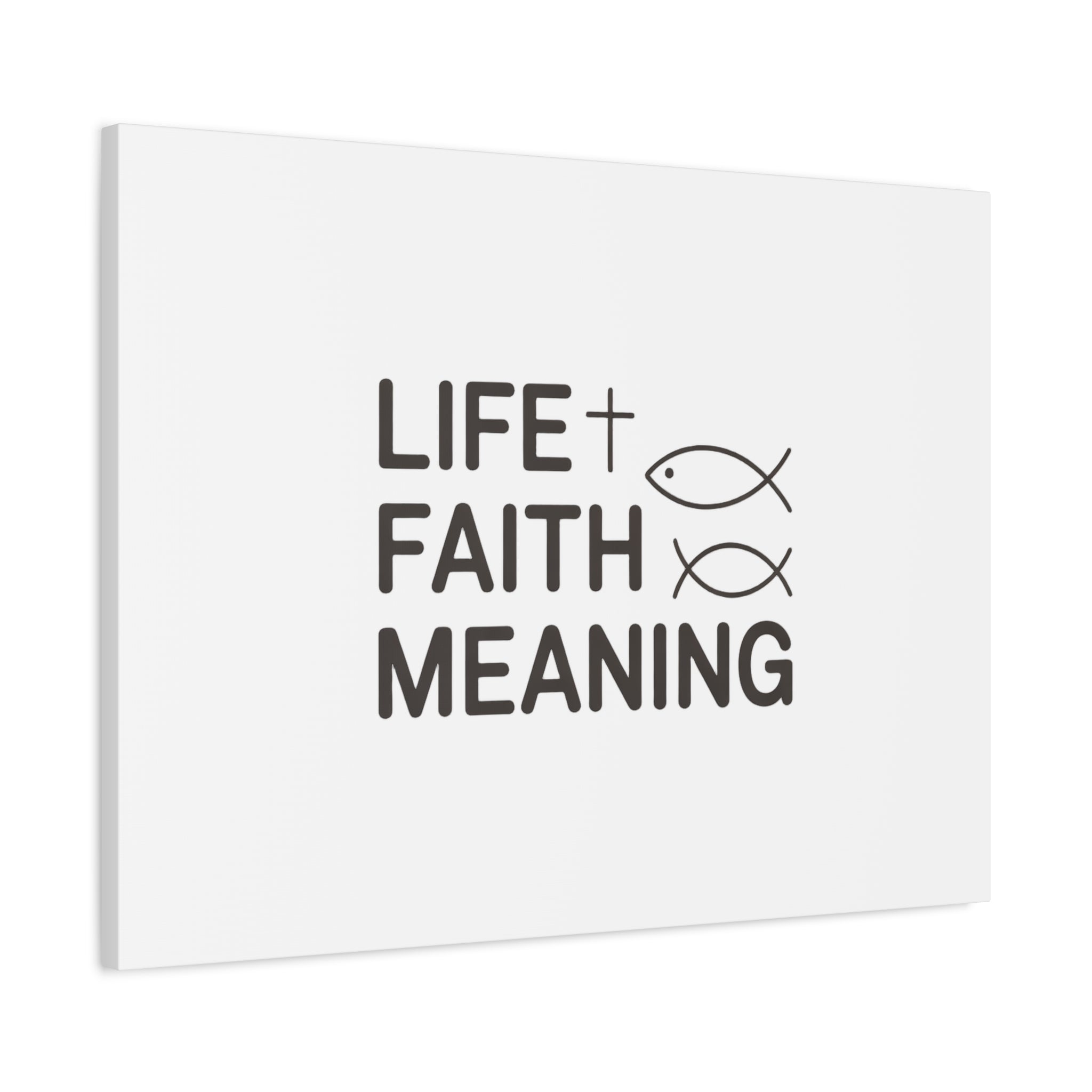 Faith Wall Canvas - "Life + Faith = Meaning" Minimal Christian Art