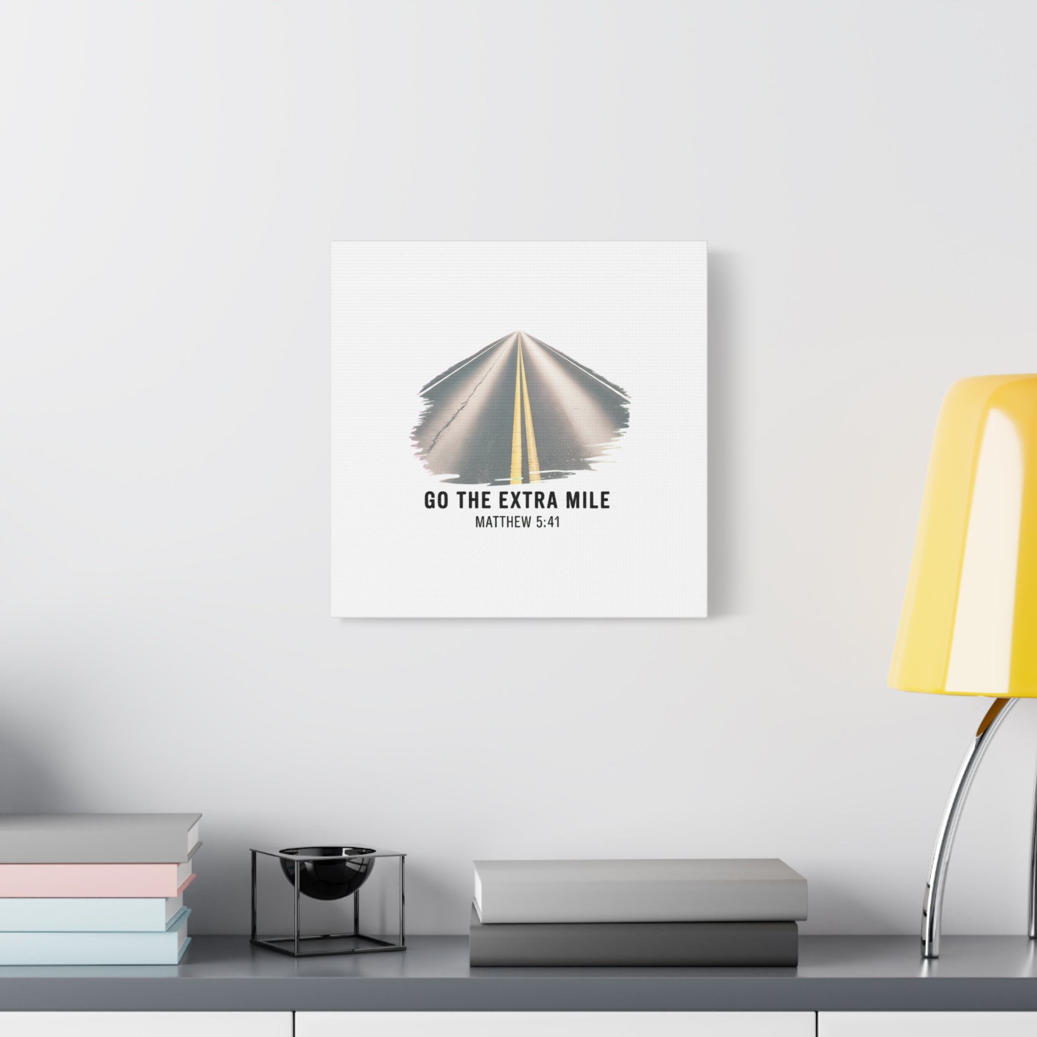 "Go the Extra Mile" Matthew 5:41 Road Canvas
