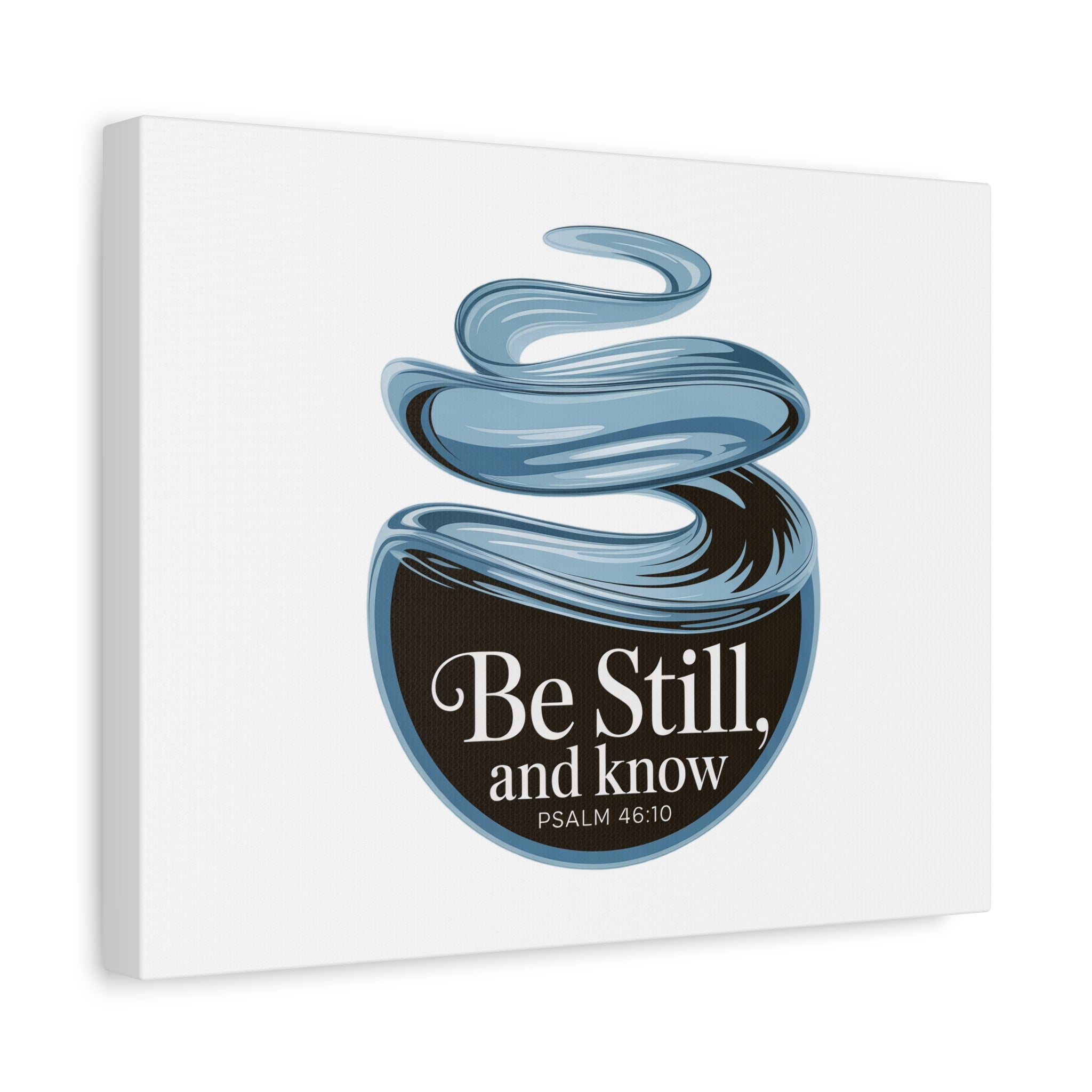 Be Still & Know Canvas Wall Art — Minimal Heart Quote Stretched Matte Canvas