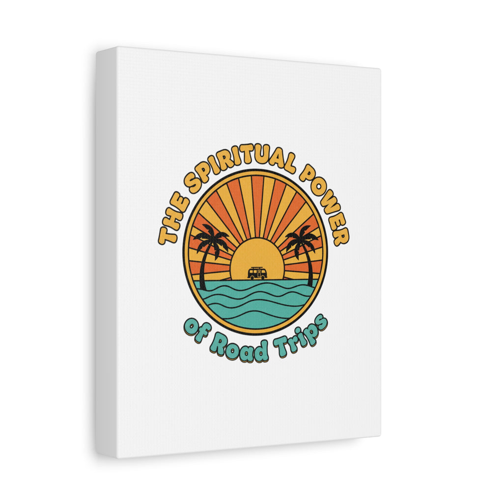 Spiritual Road Trips Canvas | 1970s Sunset Retro Palm Poster