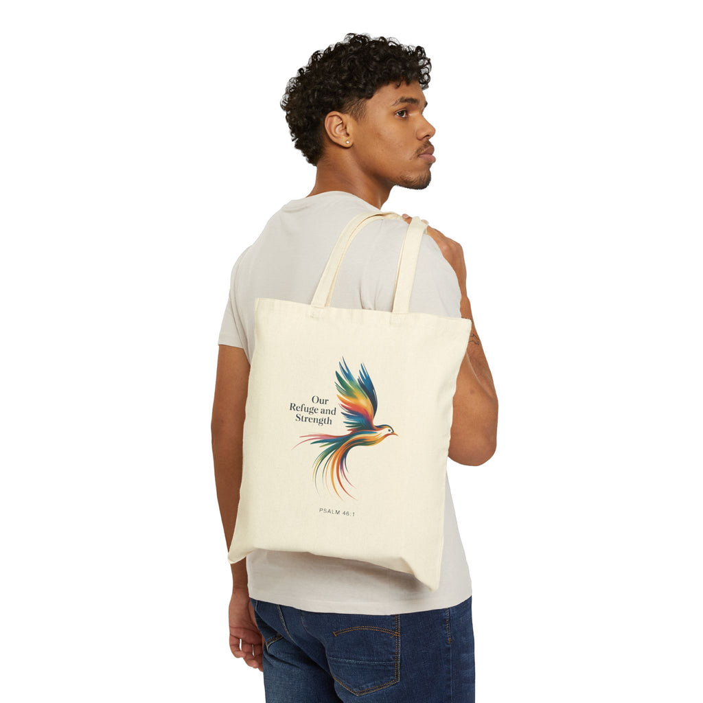 Tote Bag — "Our Refuge & Strength" Psalm Quote