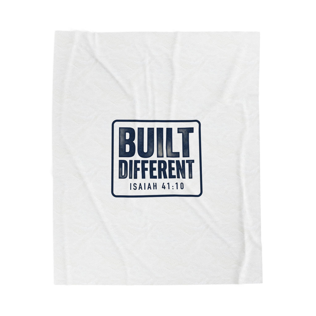 Built Different Isaiah 41:10 Velveteen Plush Blanket — Inspirational Christian Throw
