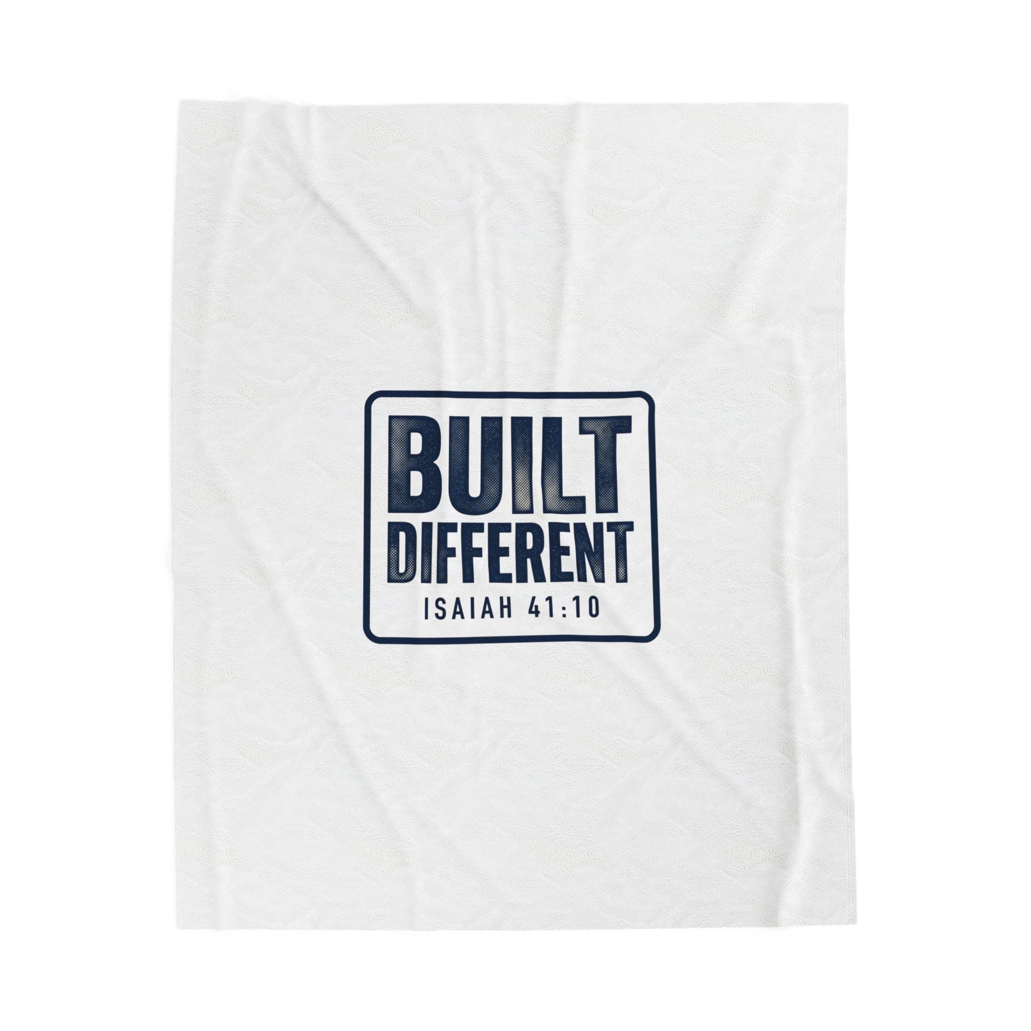 Built Different Isaiah 41:10 Velveteen Plush Blanket — Inspirational Christian Throw