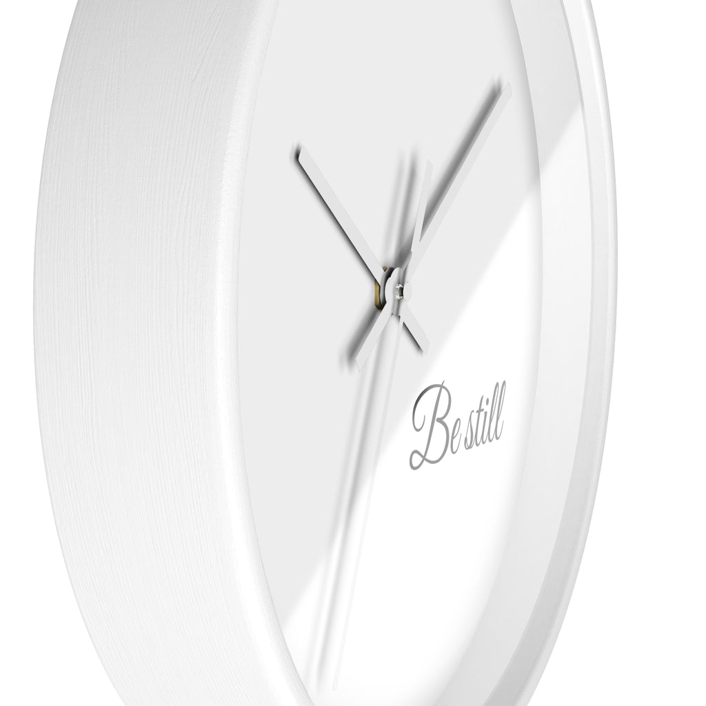 Be Still Wall Clock — Minimalist Bible Scripture Clock