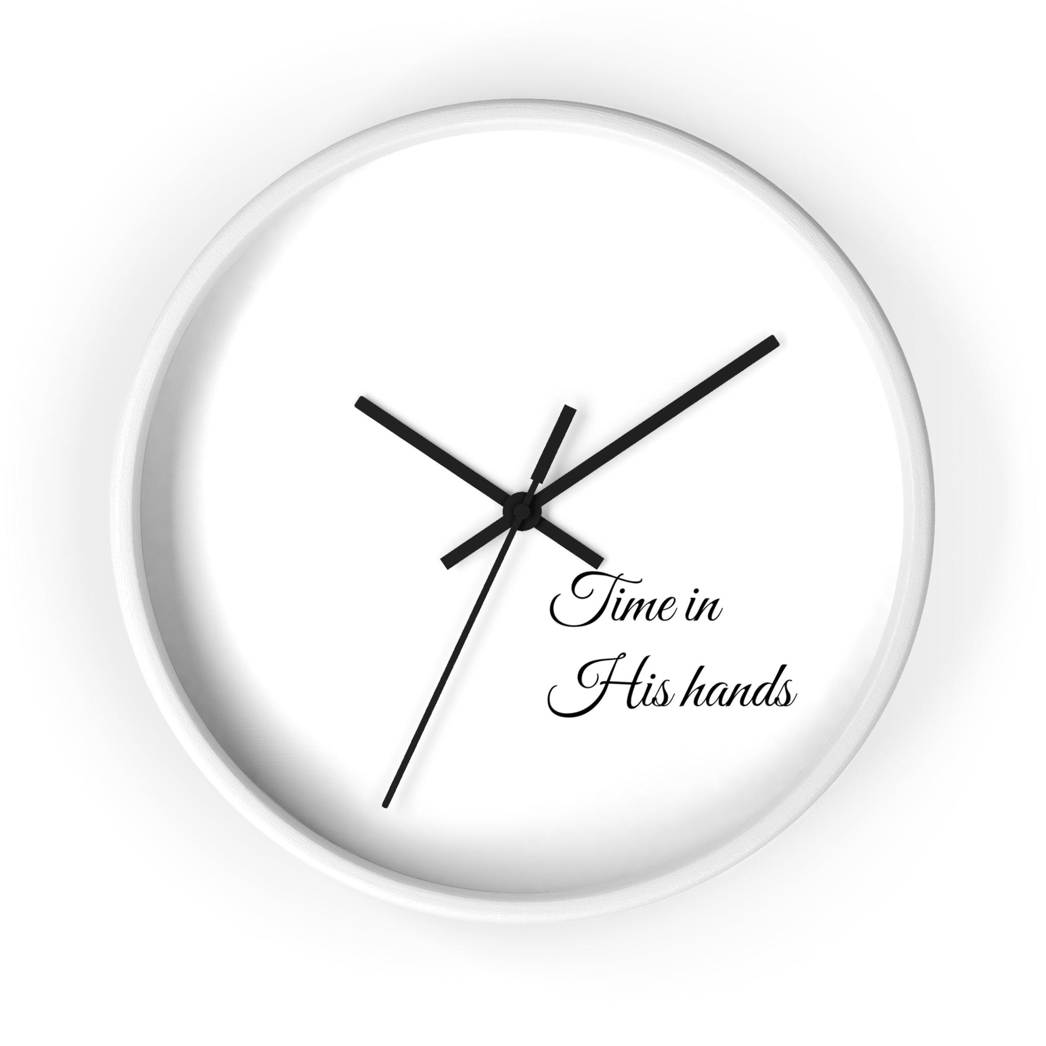 “Time in His hands” Wall Clock — Minimalist Bible Scripture Clock