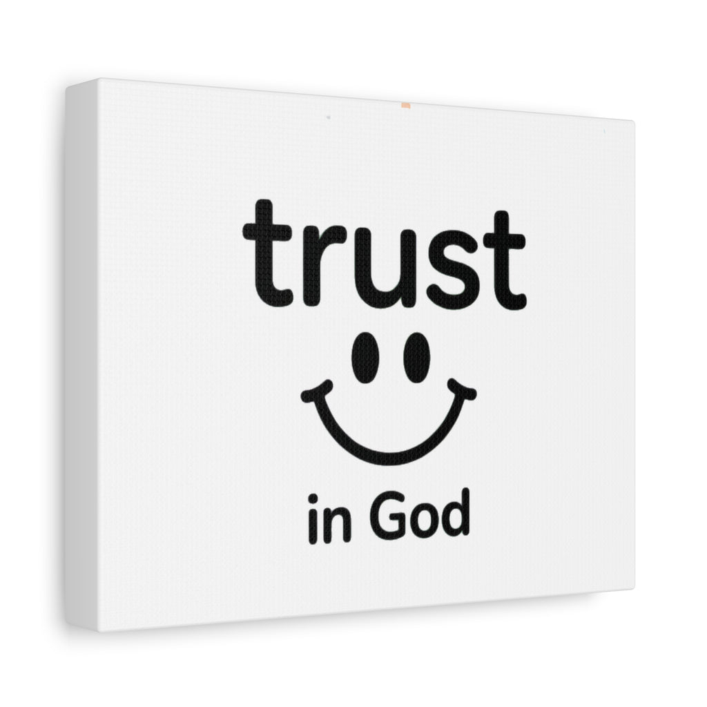 Trust in God Canvas Wall Art — Minimal Heart Quote Stretched Matte Canvas