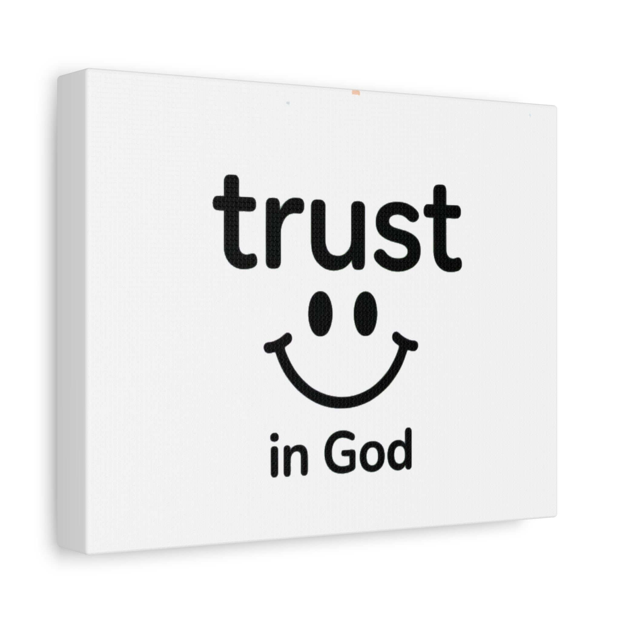 Trust in God Canvas Wall Art — Minimal Heart Quote Stretched Matte Canvas
