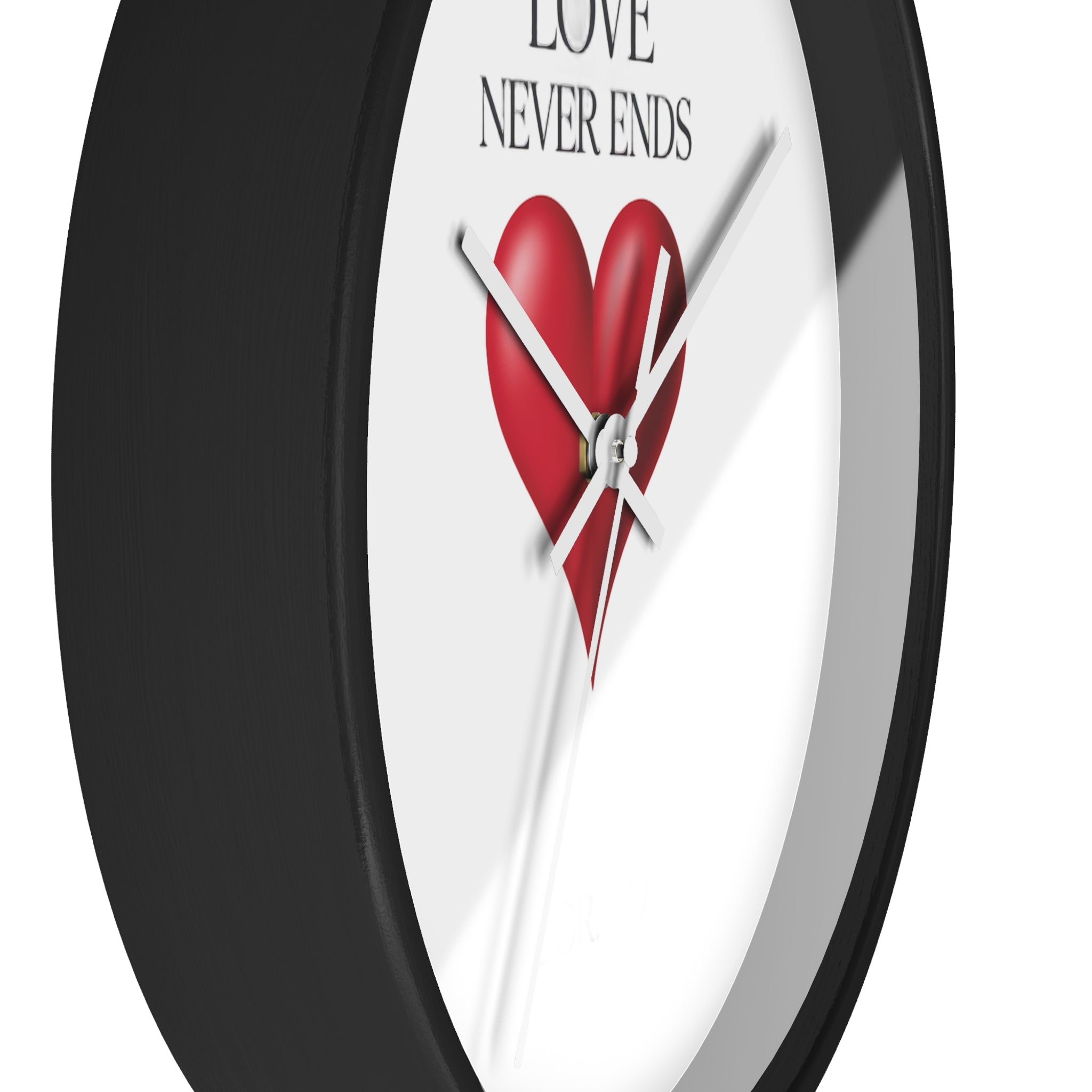 Wall Clock — "Love Never Ends" Heart Decorative Wall Clock | Romantic Home Decor, Valentine’s Day Gift