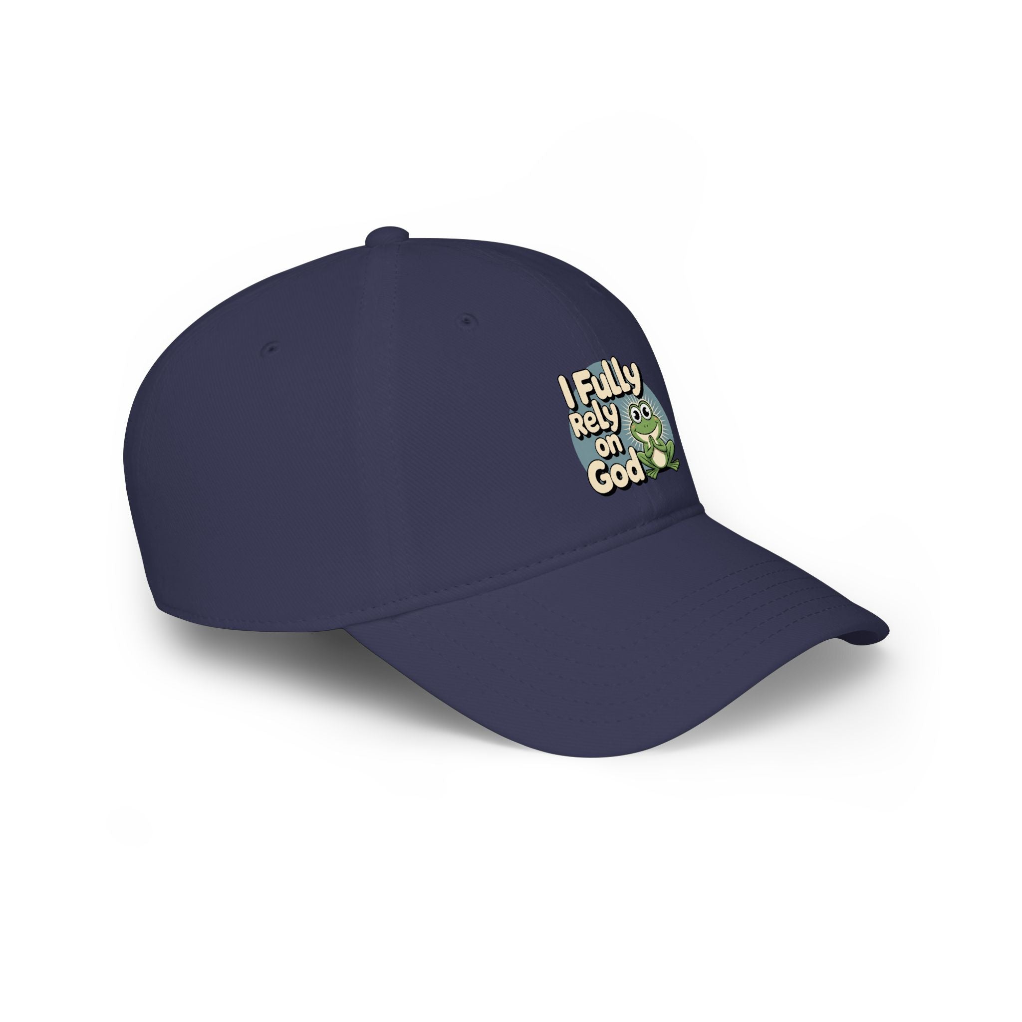 I Fully Rely on God Frog Cap - Low Profile Baseball Hat, Christian Faith Baseball Cap