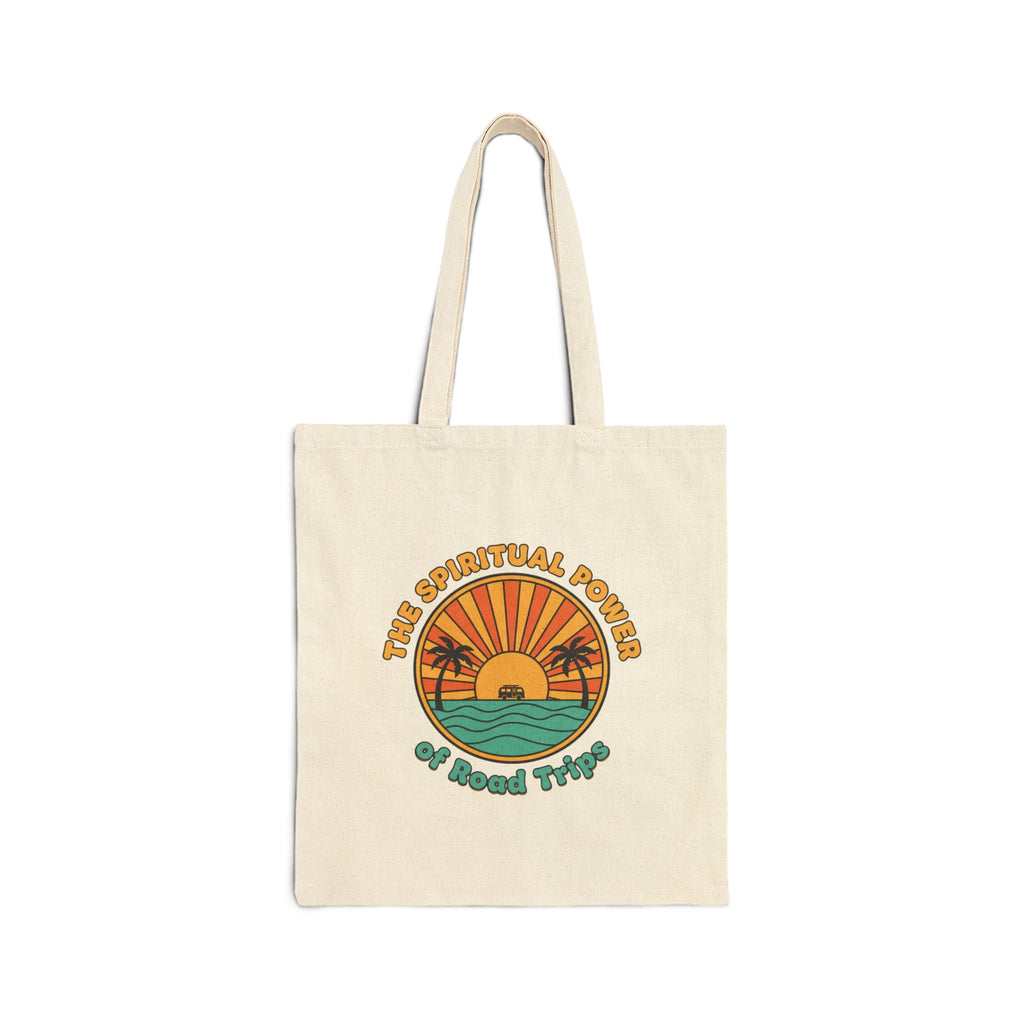 The Spiritual Power of Road Trips | 70s Sunset, Retro Palm Postcard Design