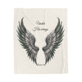 Velveteen Plush Blanket, Black Wings - "Under His Wings" Psalm 91:4 Christian Throw
