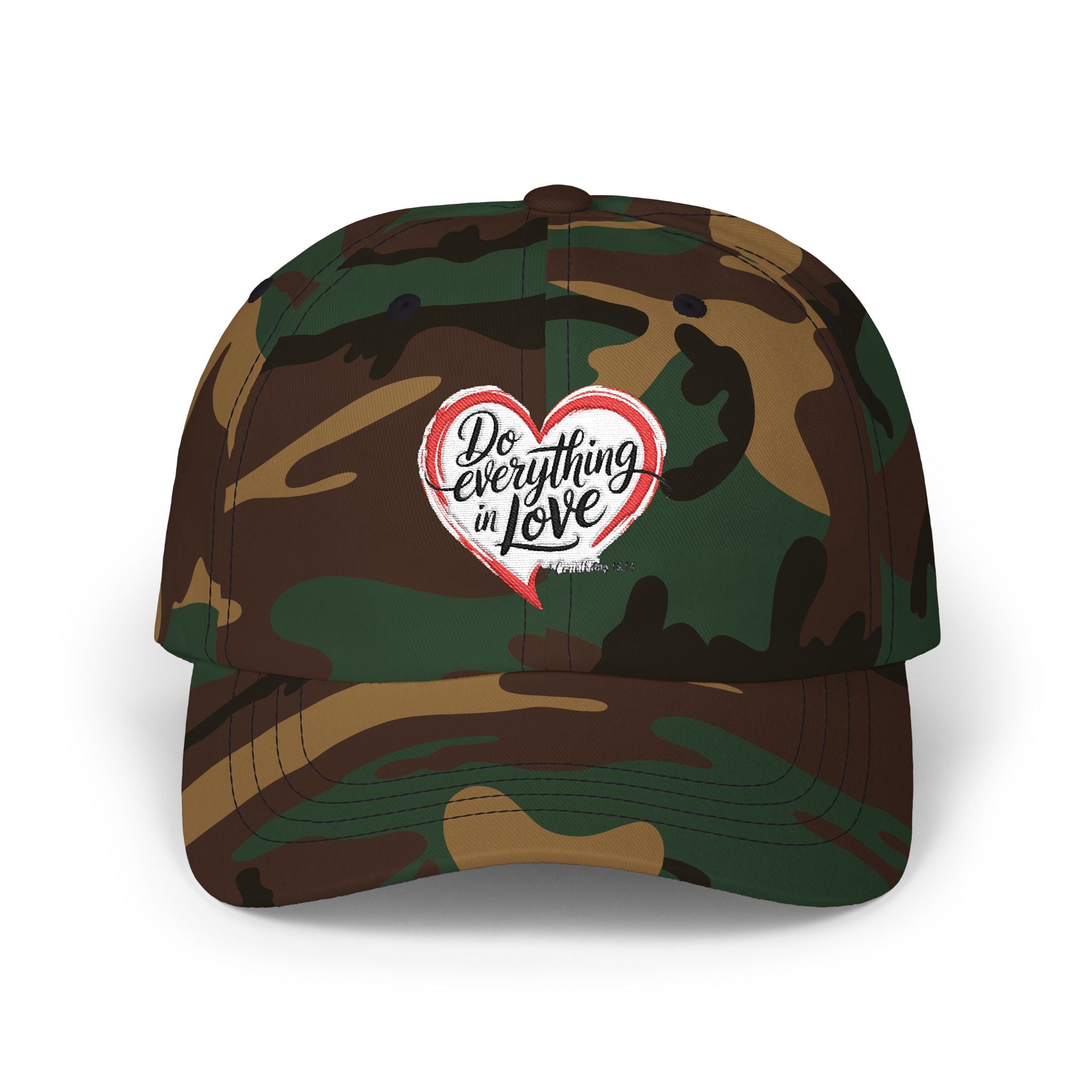 Dad Cap — 'Do Everything in Love' Heart Embroidered Baseball Hat