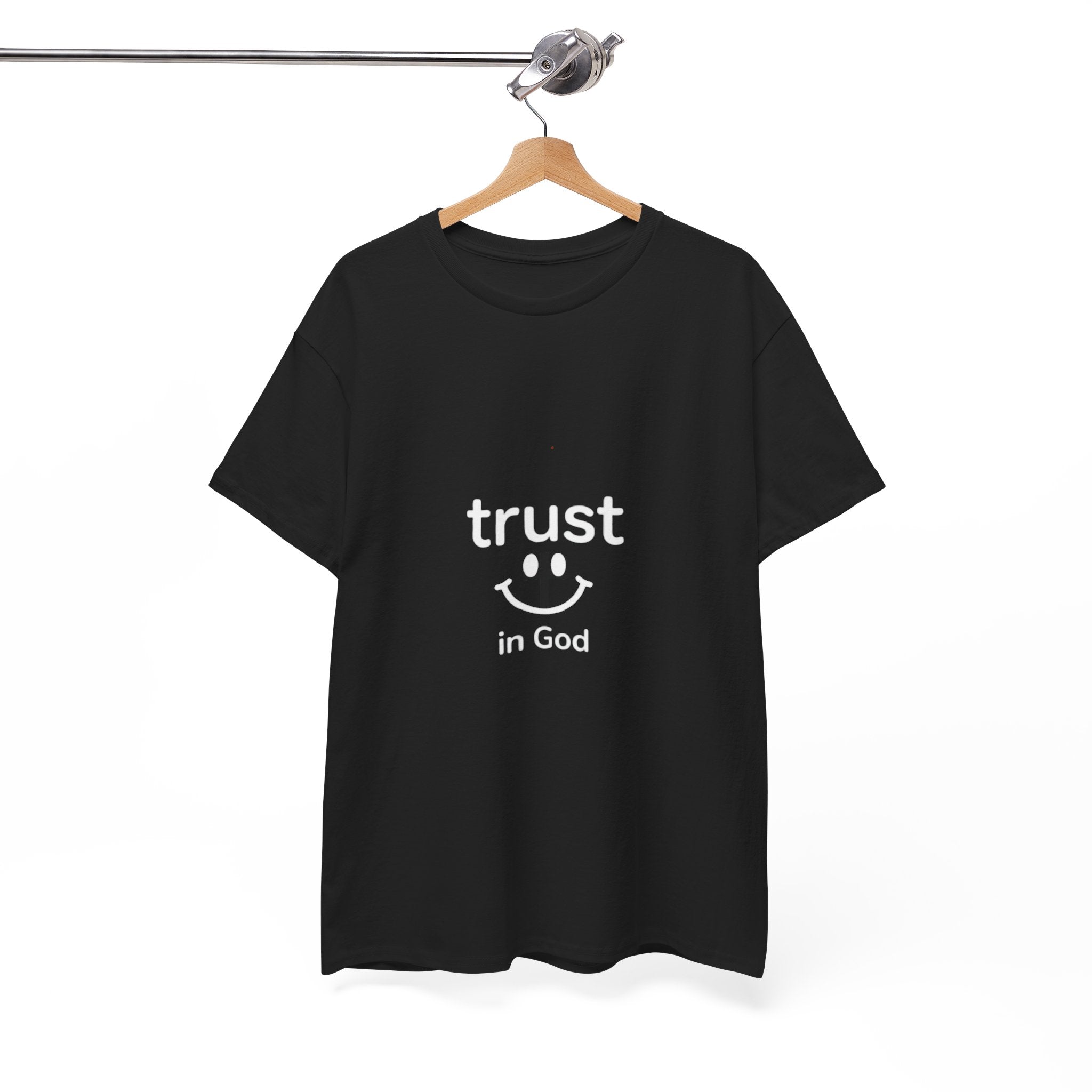 Trust in God Smiley Tee — Faith-Based Christian T-Shirt