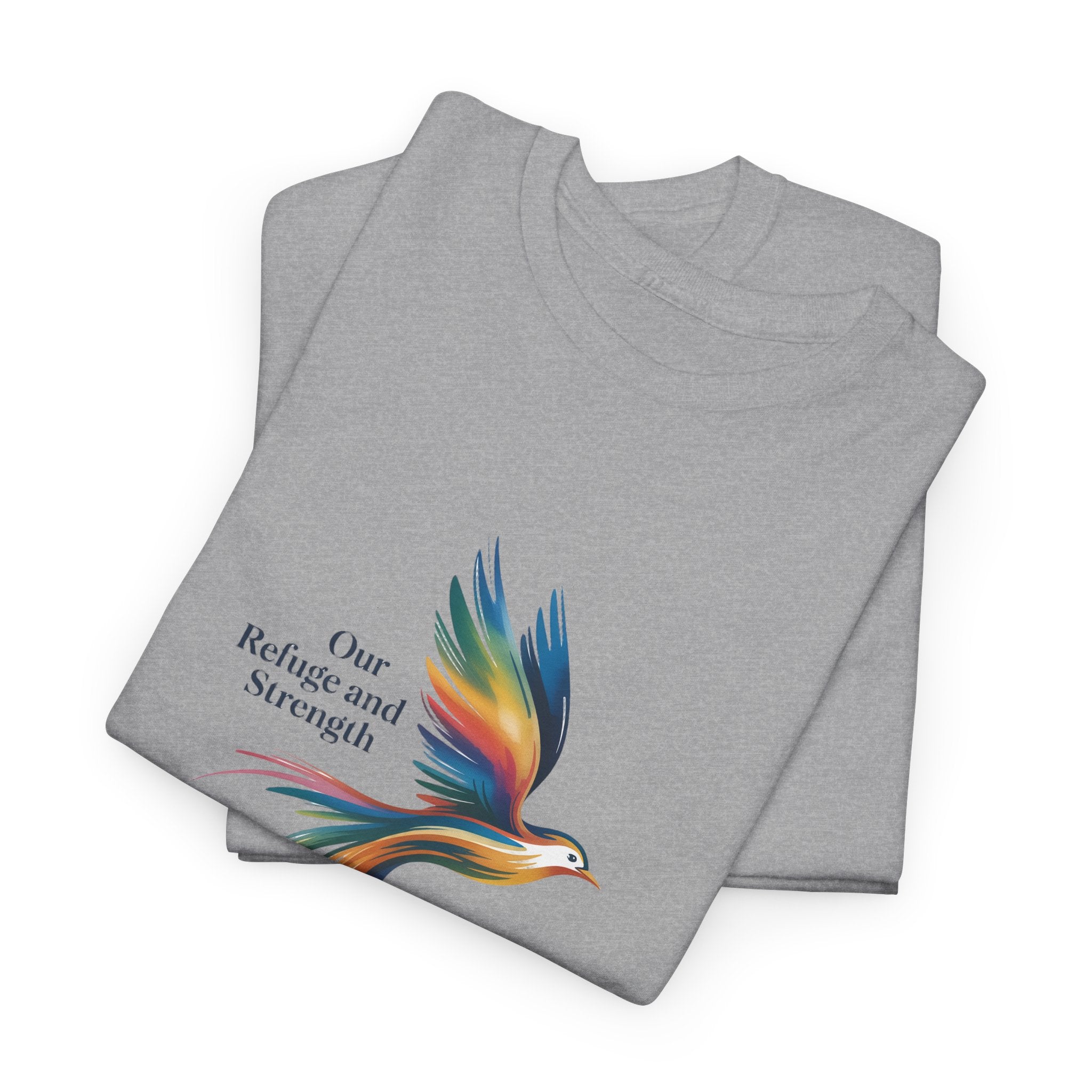 Psalm Bird Tee — "Our Refuge and Our Strength" Christian T-Shirt
