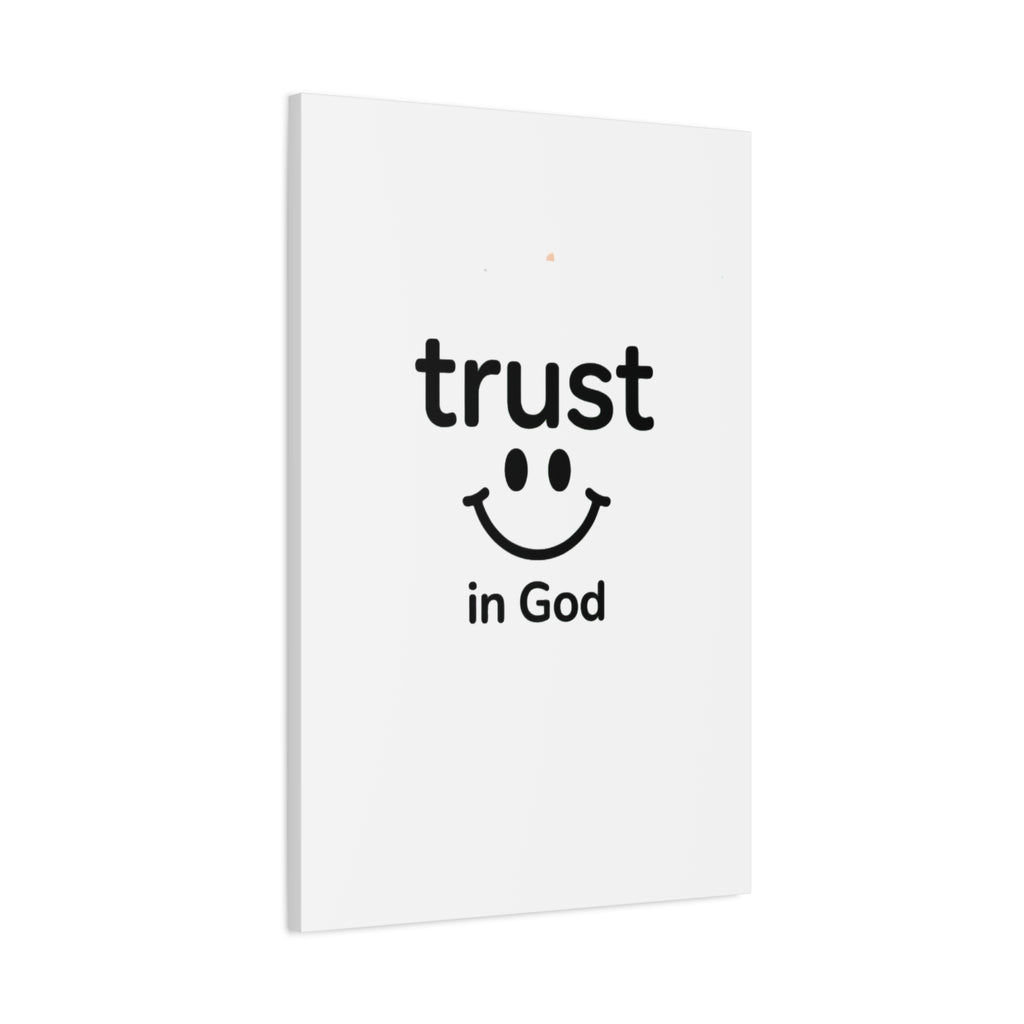 Trust in God Canvas Wall Art — Minimal Heart Quote Stretched Matte Canvas