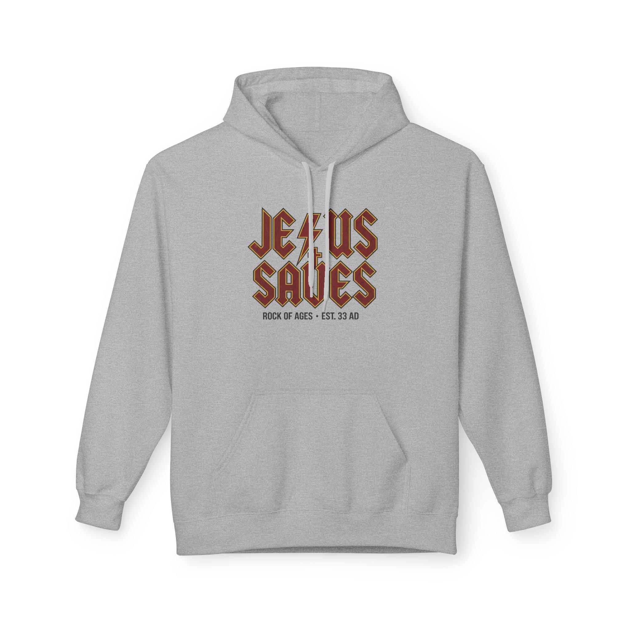 Jesus Saves Hoodie — Rock of Ages Vintage Christian Sweatshirt