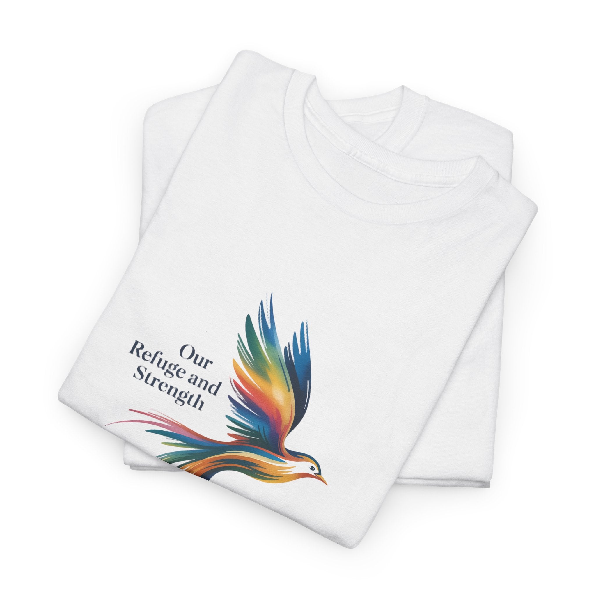 Psalm Bird Tee — "Our Refuge and Our Strength" Christian T-Shirt