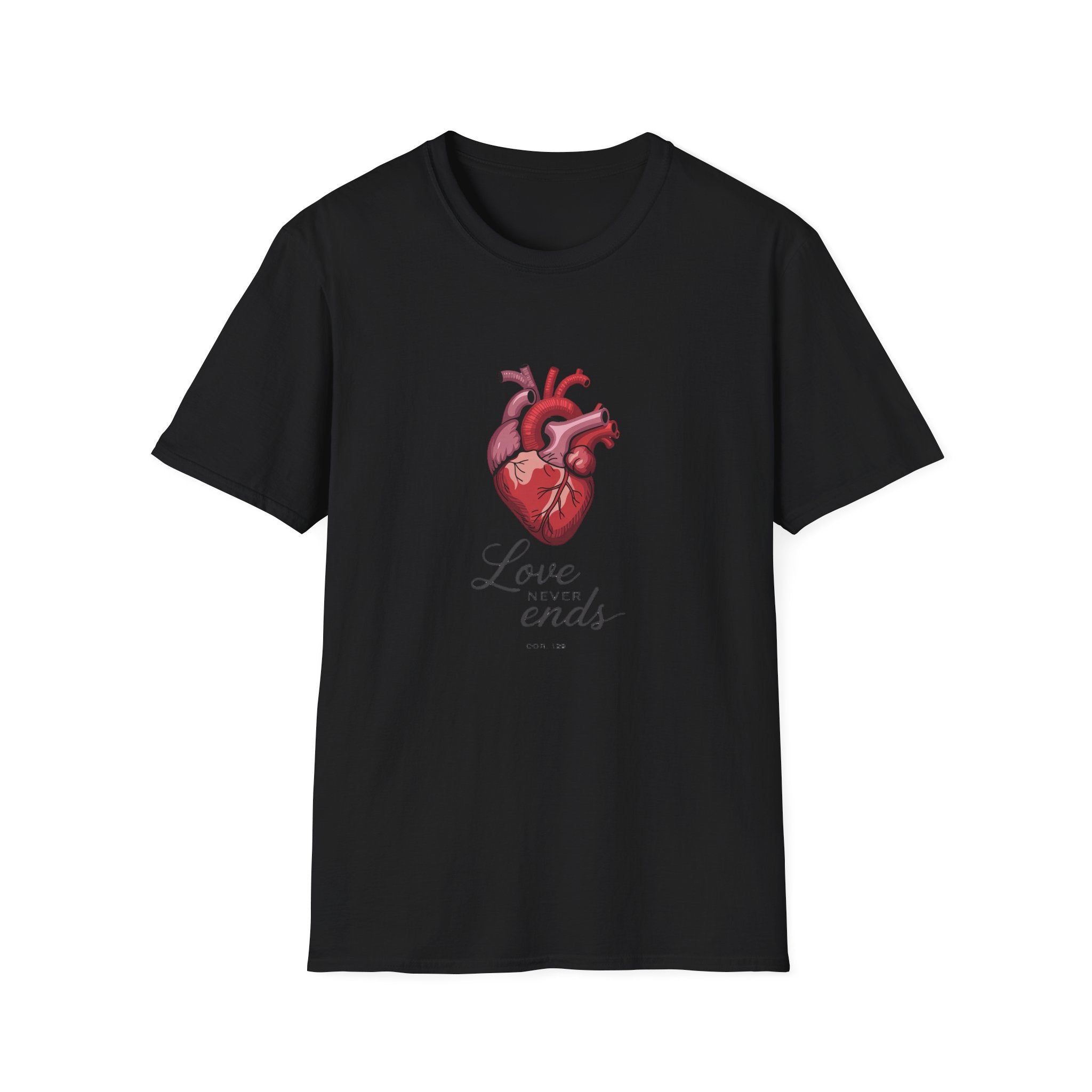 Love Never Ends Christian T-Shirt — Inspirational Scripture Tee
