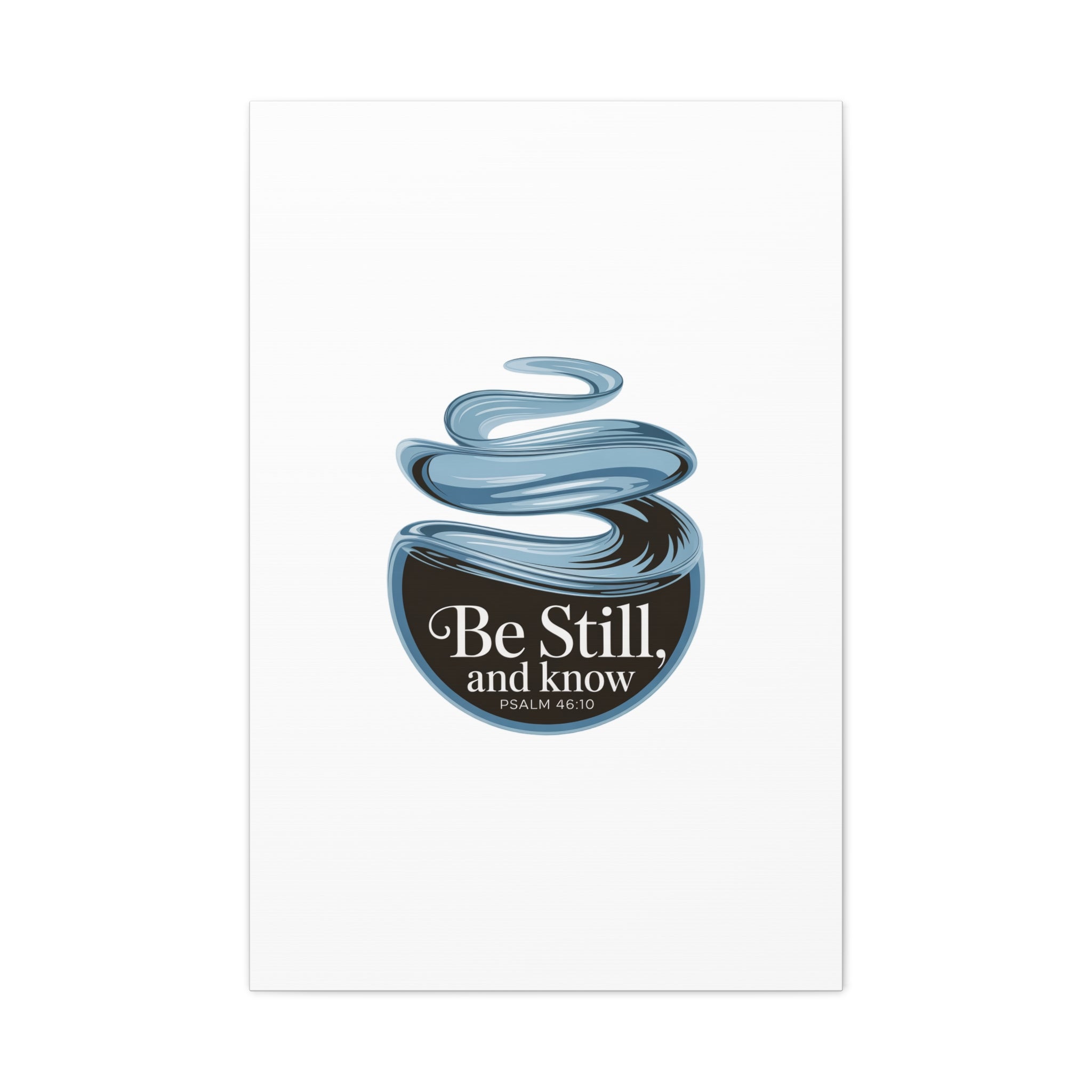 Be Still & Know Canvas Wall Art — Minimal Heart Quote Stretched Matte Canvas
