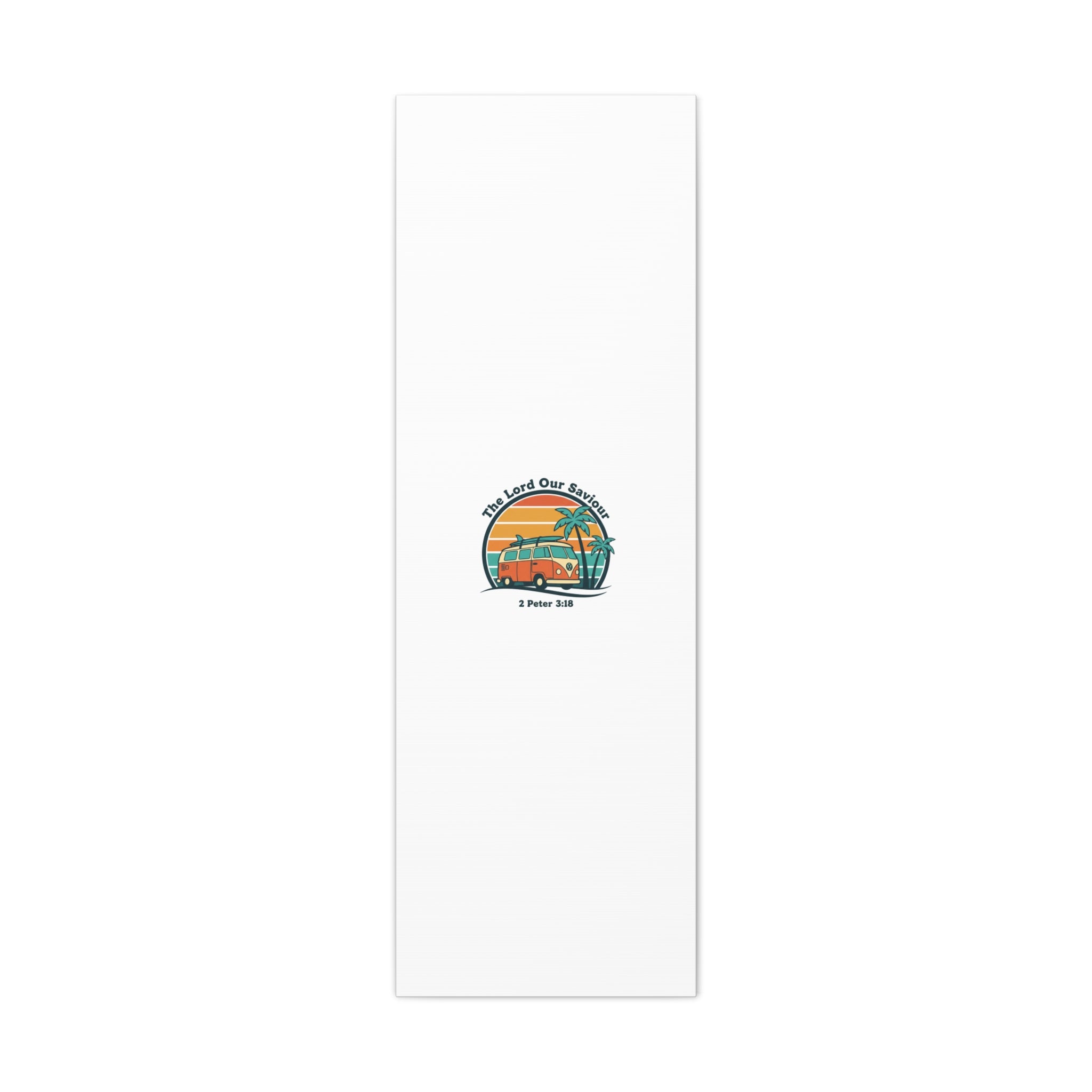 The Lord our Saviour, Retro Surf Sunset Canvas | 70s Van Palm Postcard, Analog Sunshine Aesthetic