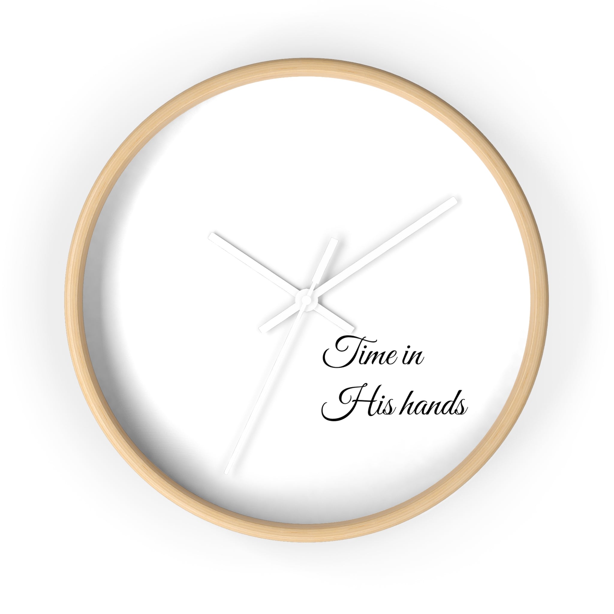 “Time in His hands” Wall Clock — Minimalist Bible Scripture Clock