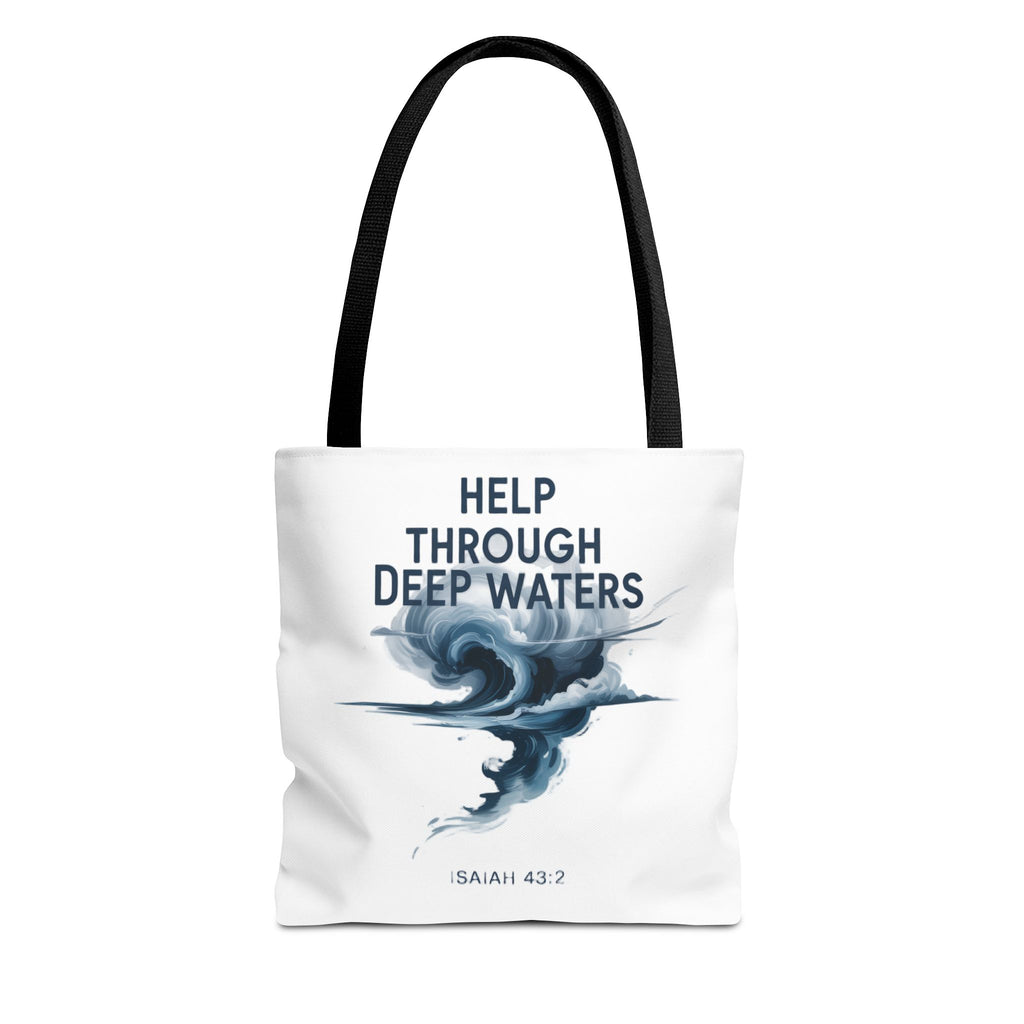 Tote — "Help Through Deep Waters" Inspirational Scripture Tote Bag (Isaiah 43:2)